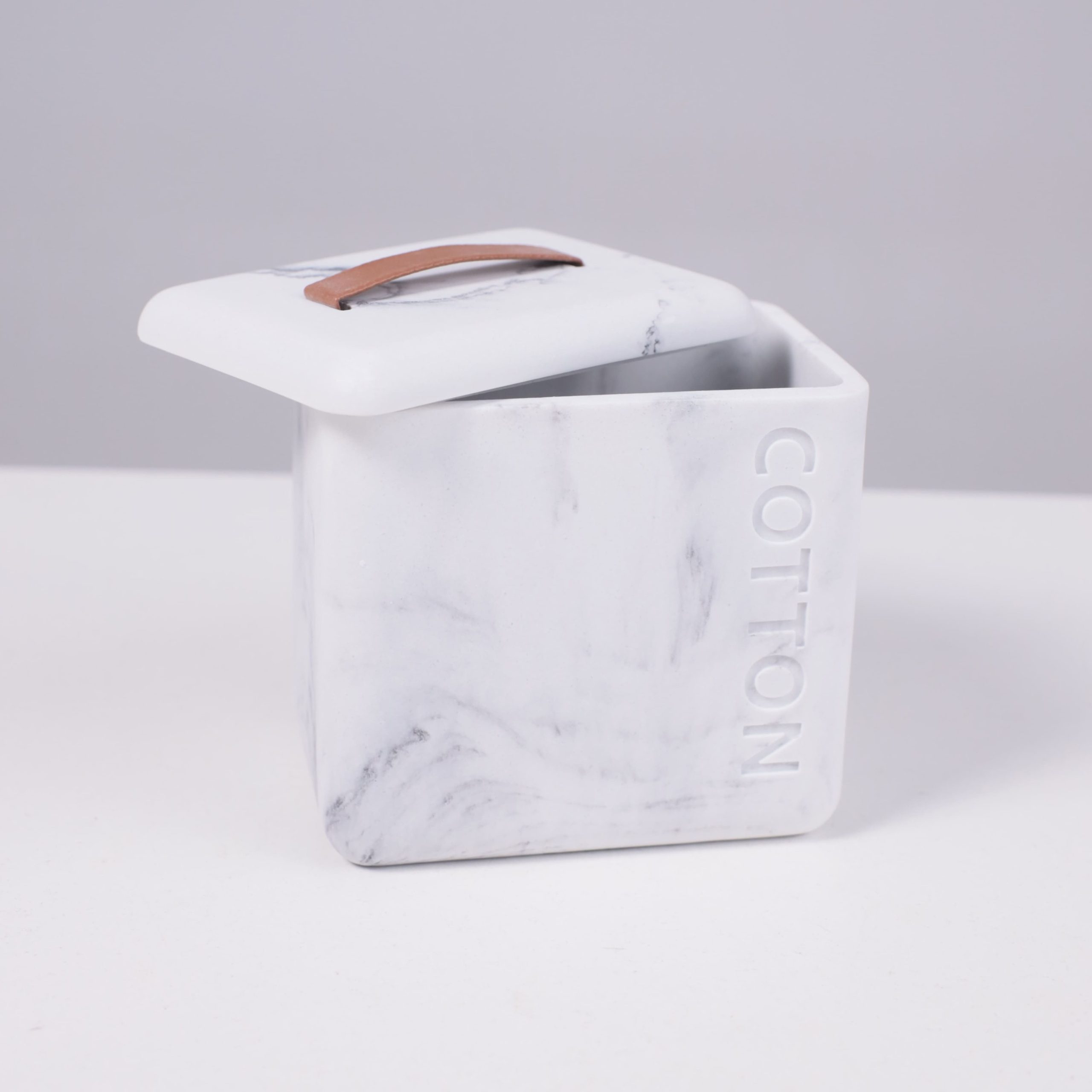 Контейнер декоративный NOVA, белый мрамор