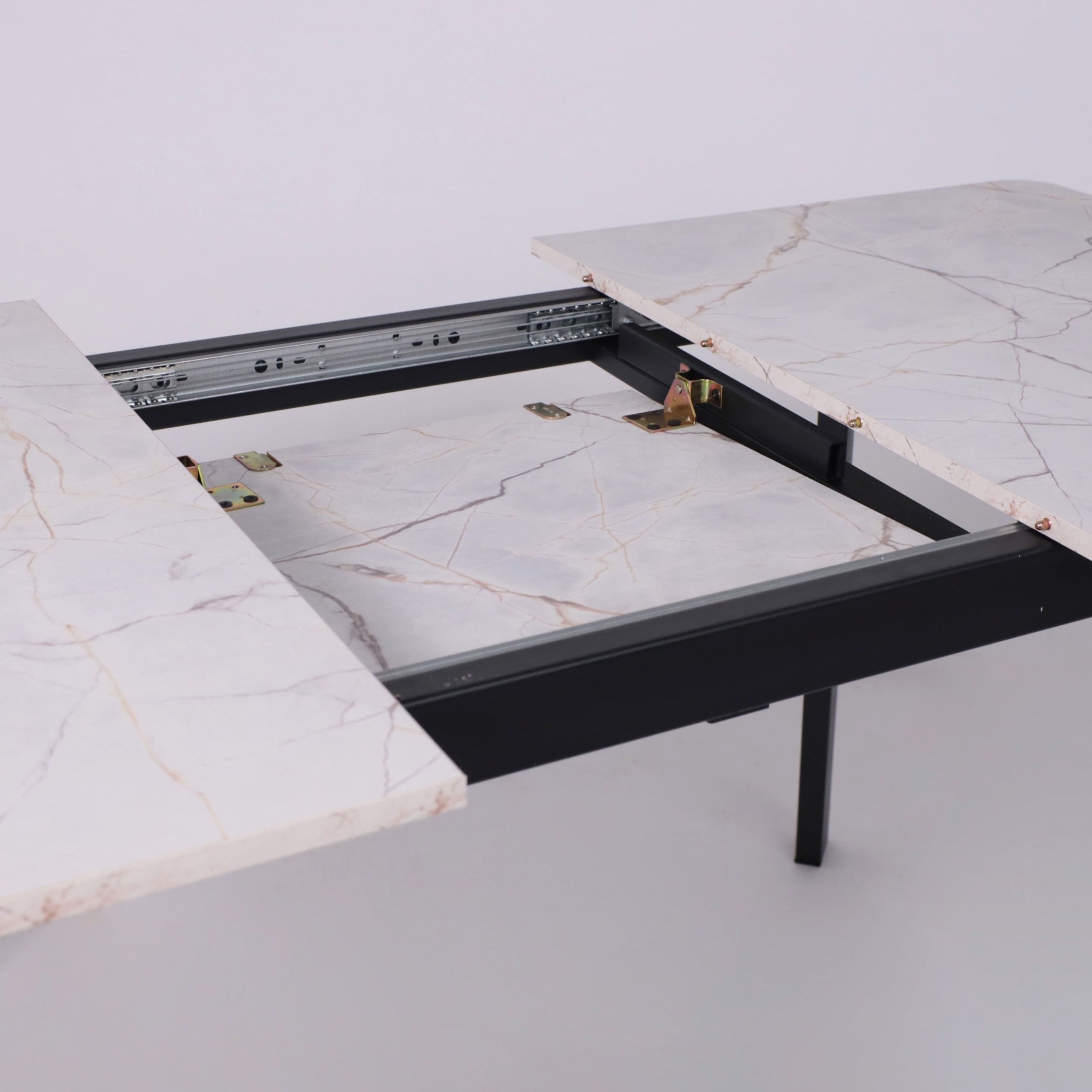 Стол AV 1209/1, ЛМДФ, раздвижной 1200(1600)*800 Азул Оникс/черный