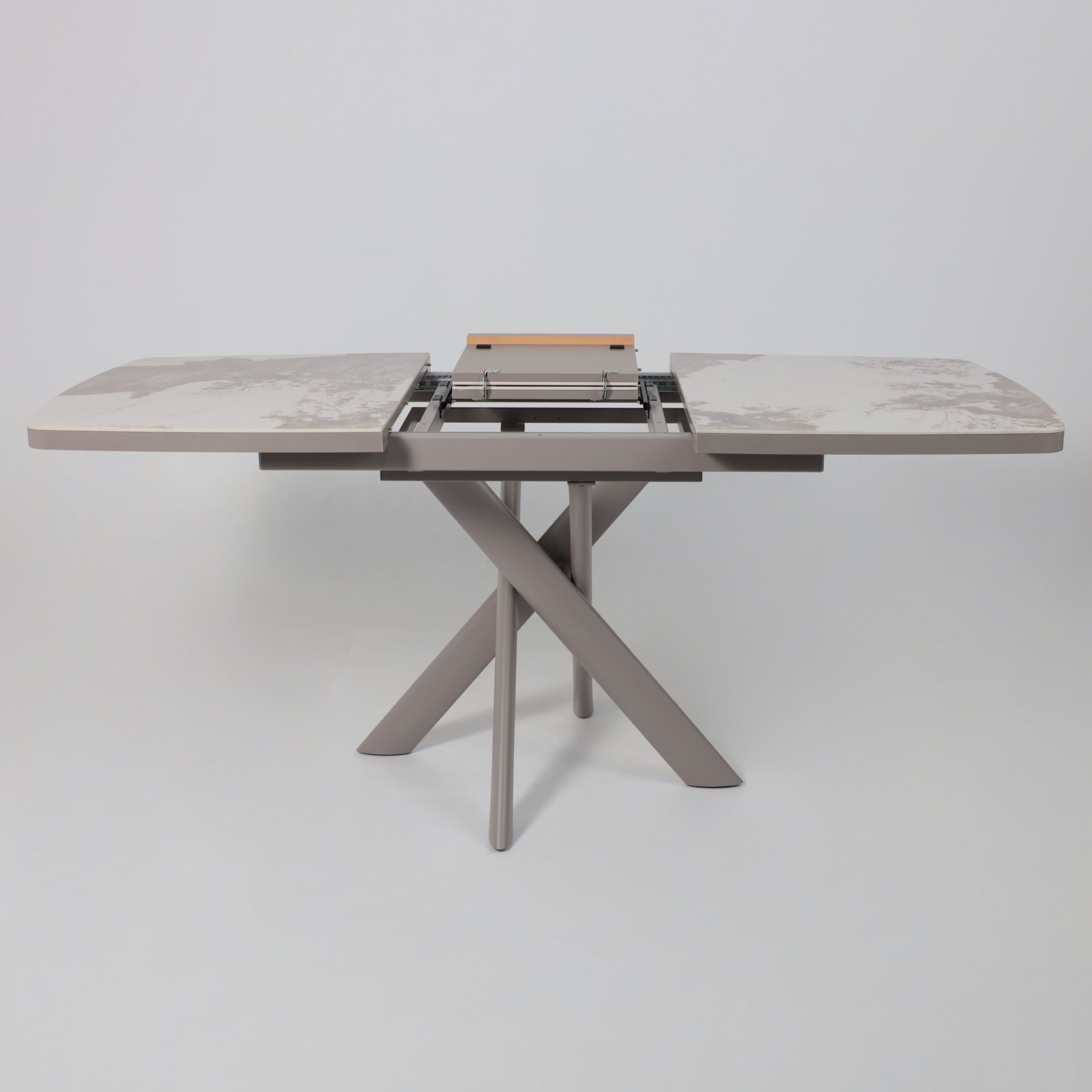 Стол LEONEL-130, раздвижной 130(165)х85, PANDORA GLOSS ST CER/Капучино