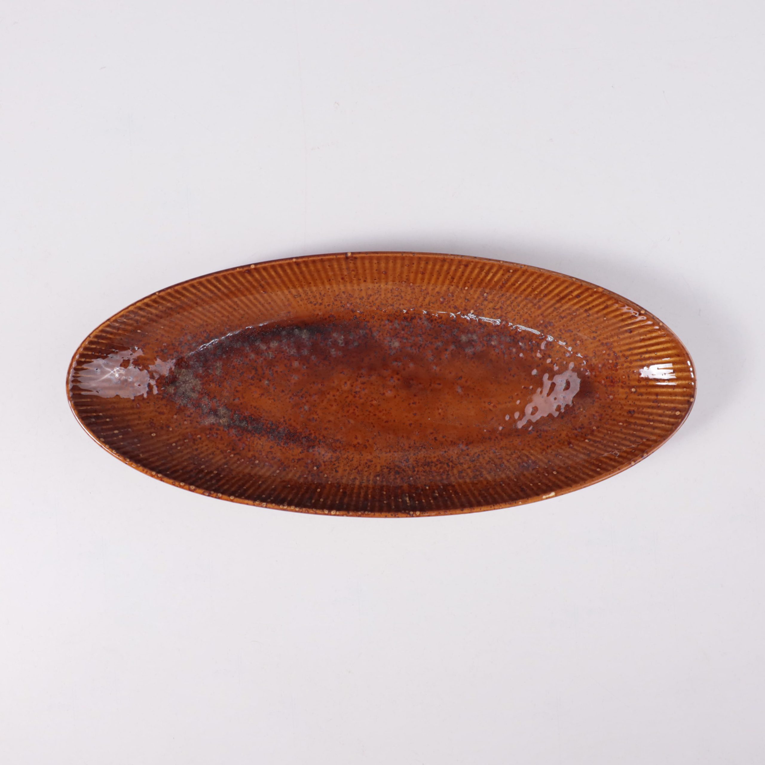 Блюдо для рыбы AURORA, фарфор, каштановый, 31*13*3,6см