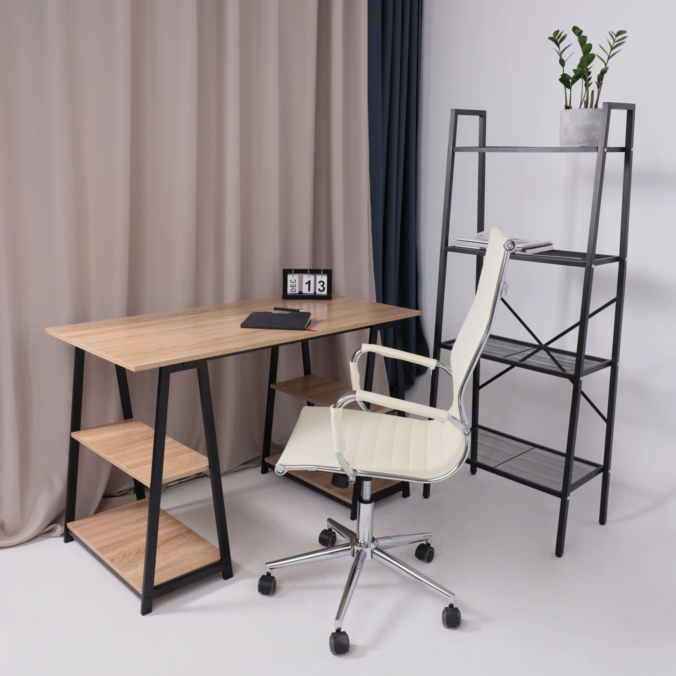 Кресло поворотное EVELIN, экокожа, кремовый