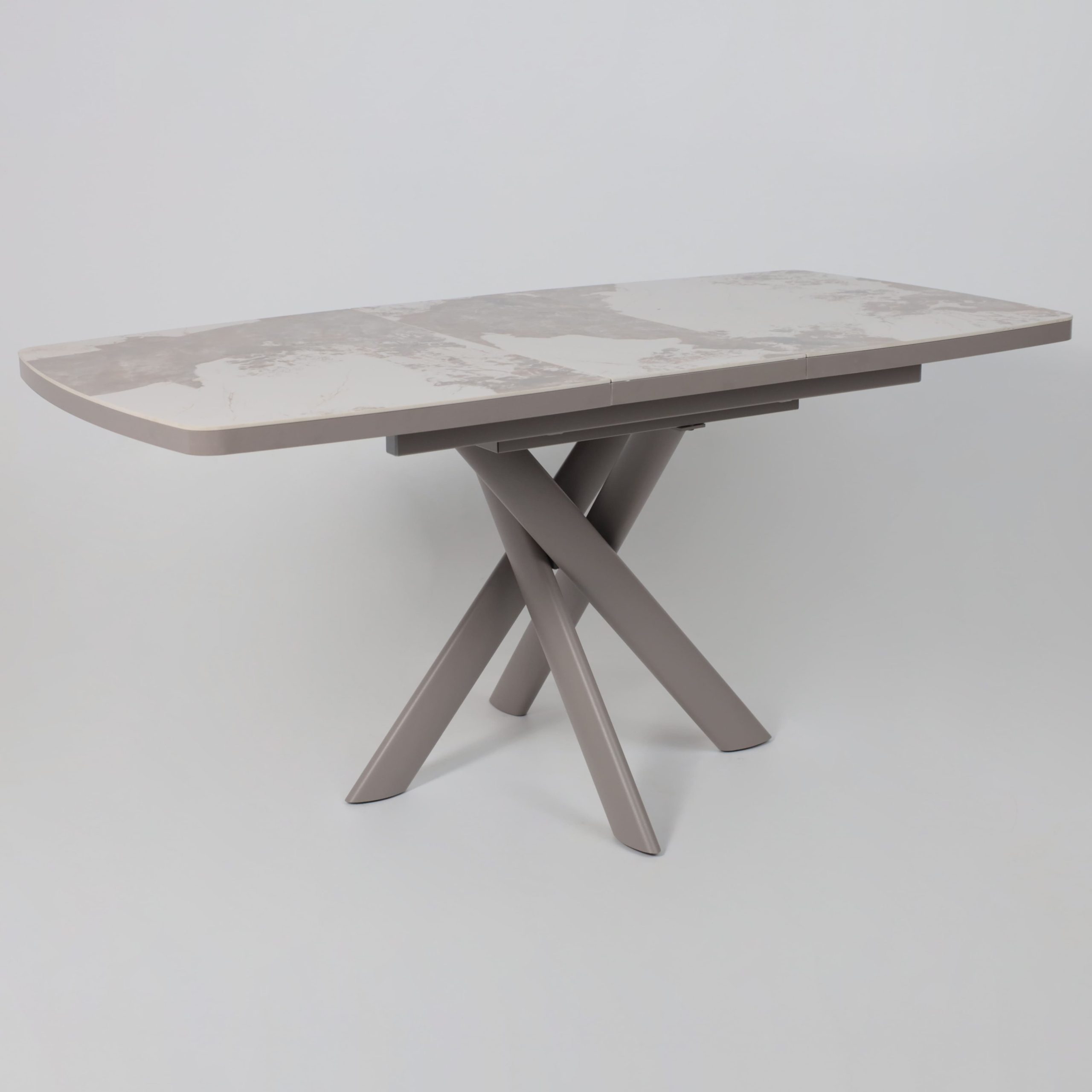 Стол LEONEL-130, раздвижной 130(165)х85, PANDORA GLOSS ST CER/Капучино