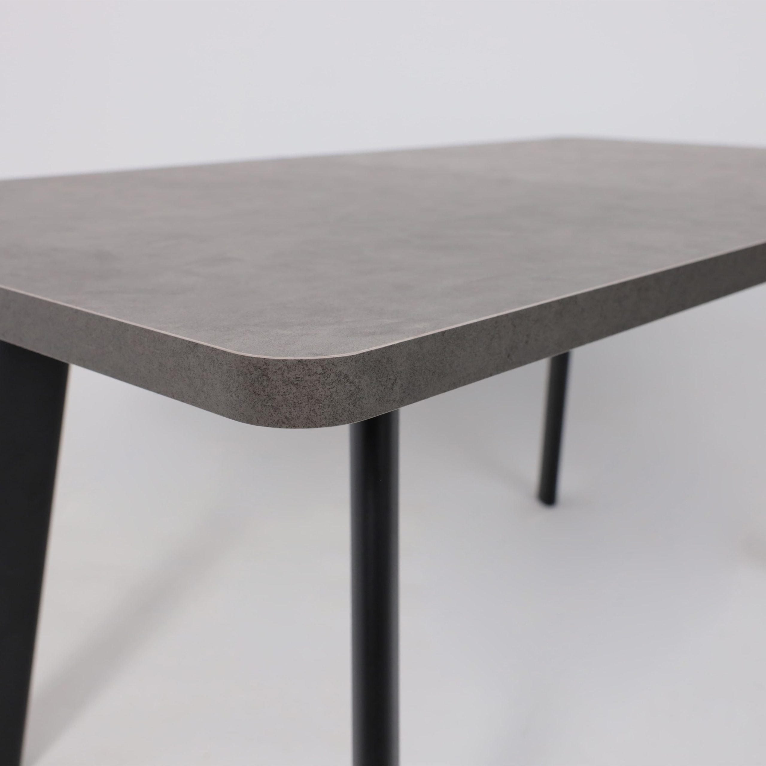 Стол LEON LUX RADIAL-180, раздвижной 180(240)х95, Дымчатая керамика/Чёрный