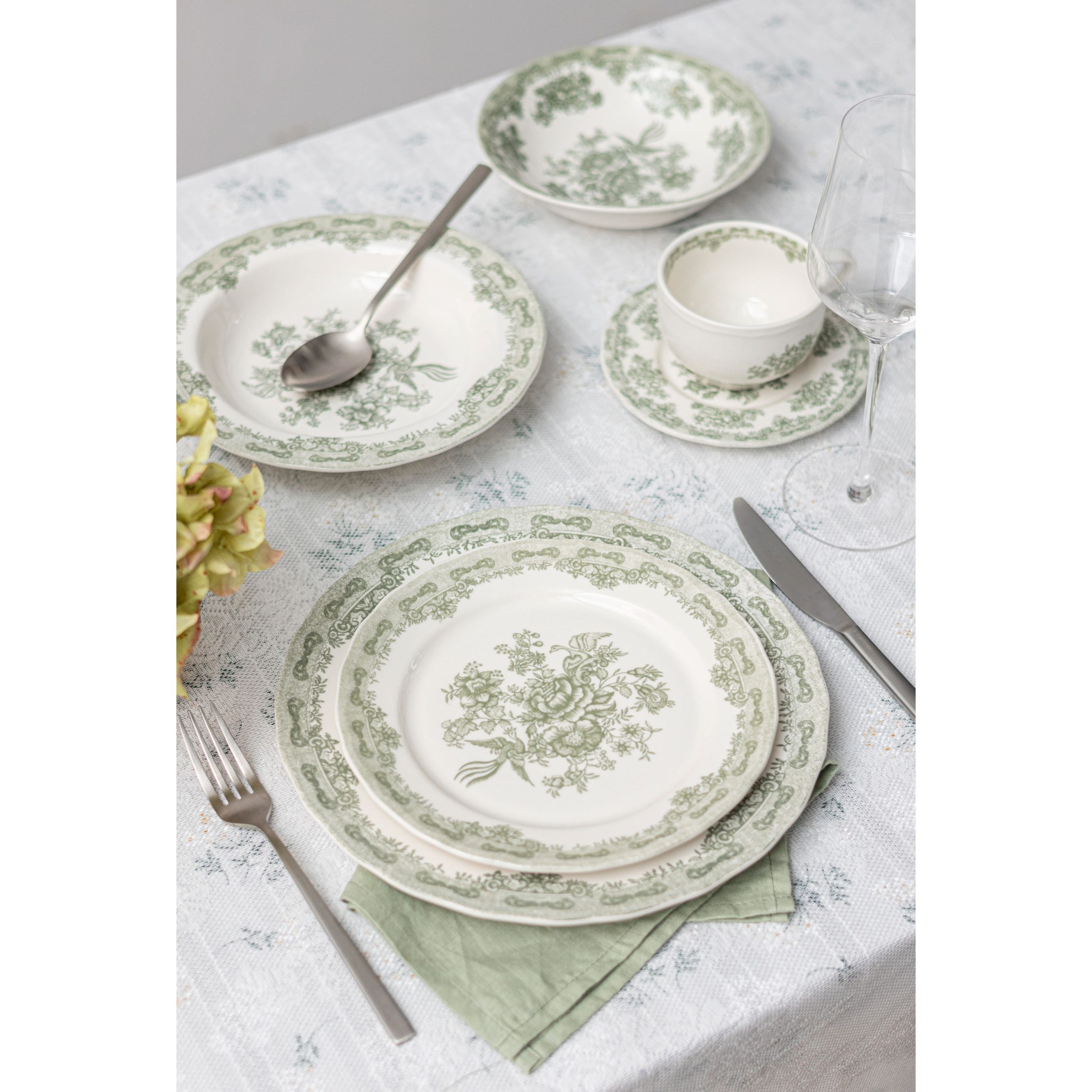 Чайный набор BLOSSOM, керамика, зеленый, кружка 250мл + блюдце