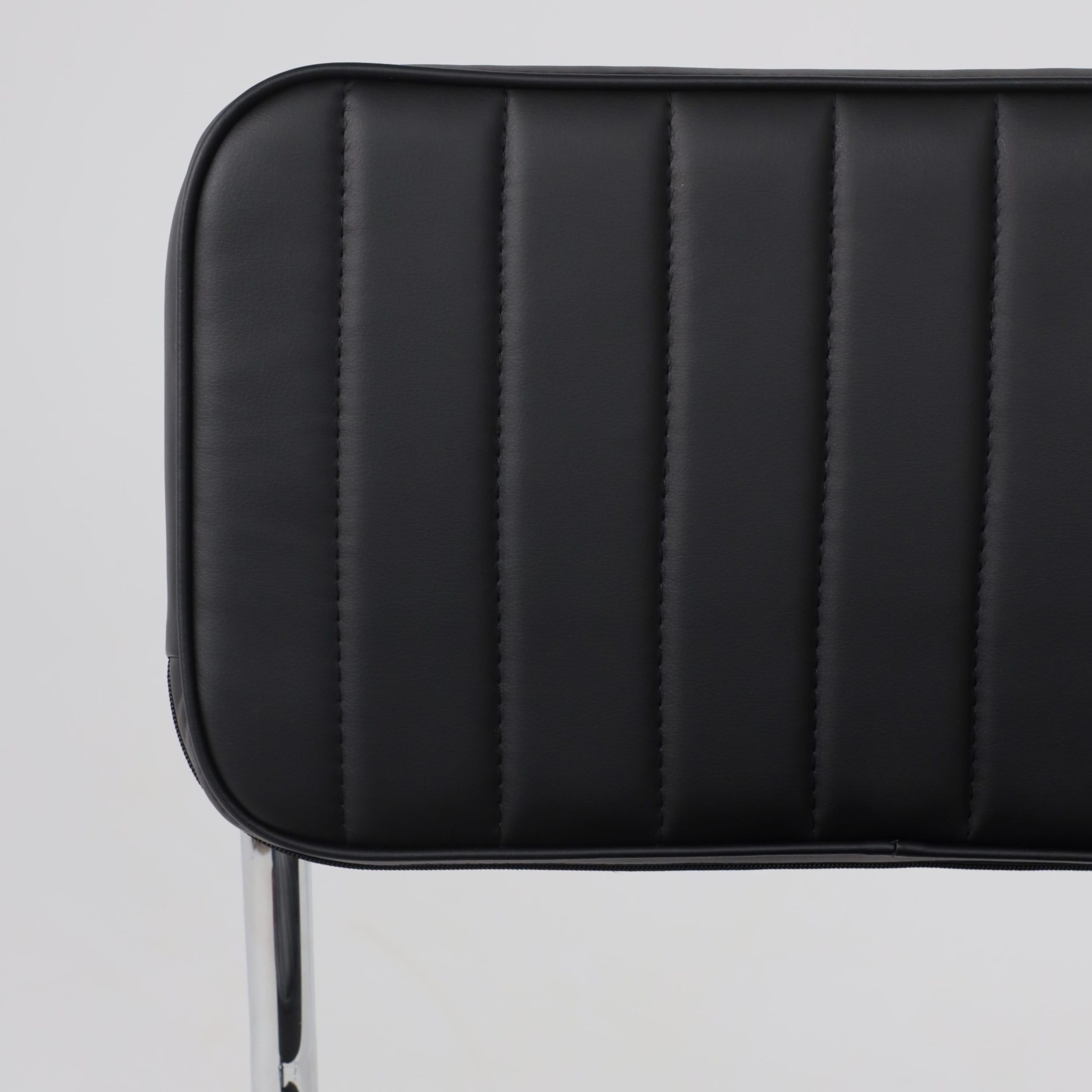 Кресло СЛАВИЯ Люкс, Pegaso черная экокожа/хром