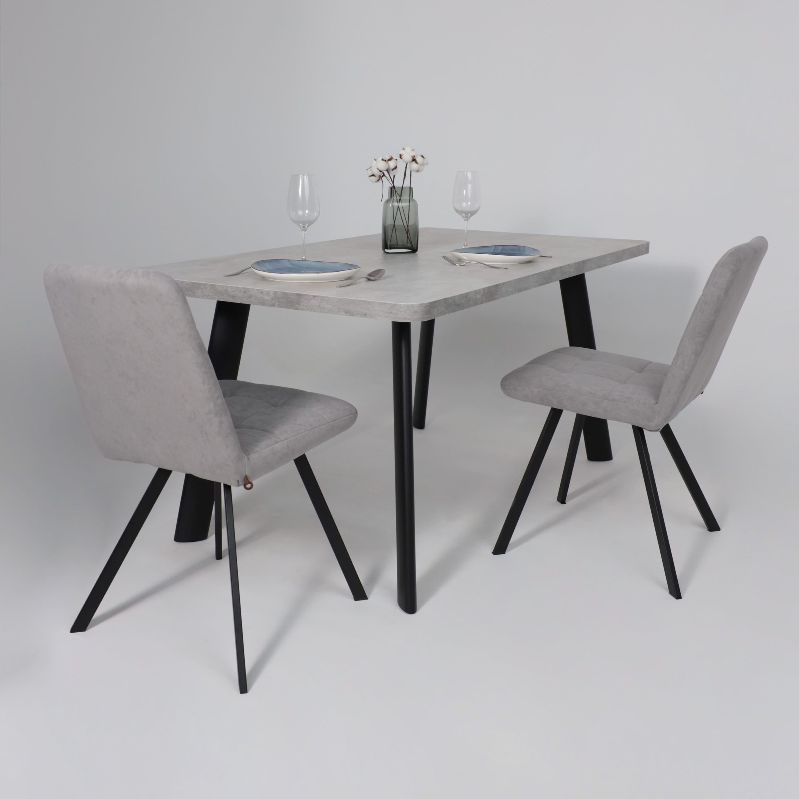 Стол LEON LUX RADIAL-180, раздвижной 180(240)х95, Серый сланец/Чёрный