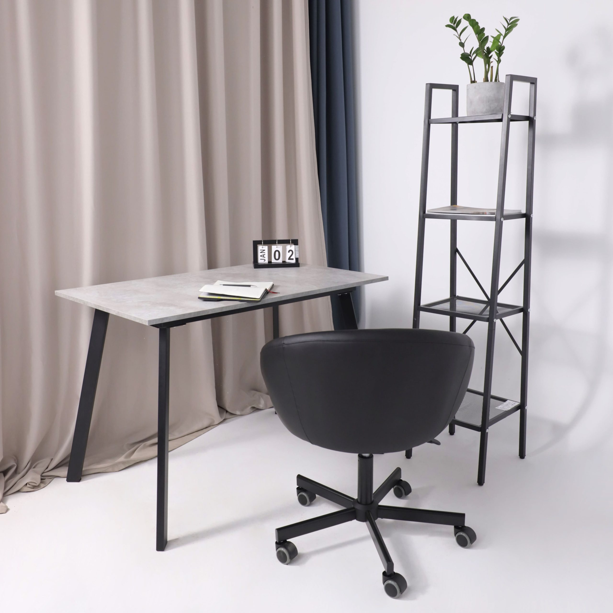 Кресло поворотное ELENA, ECO, черный