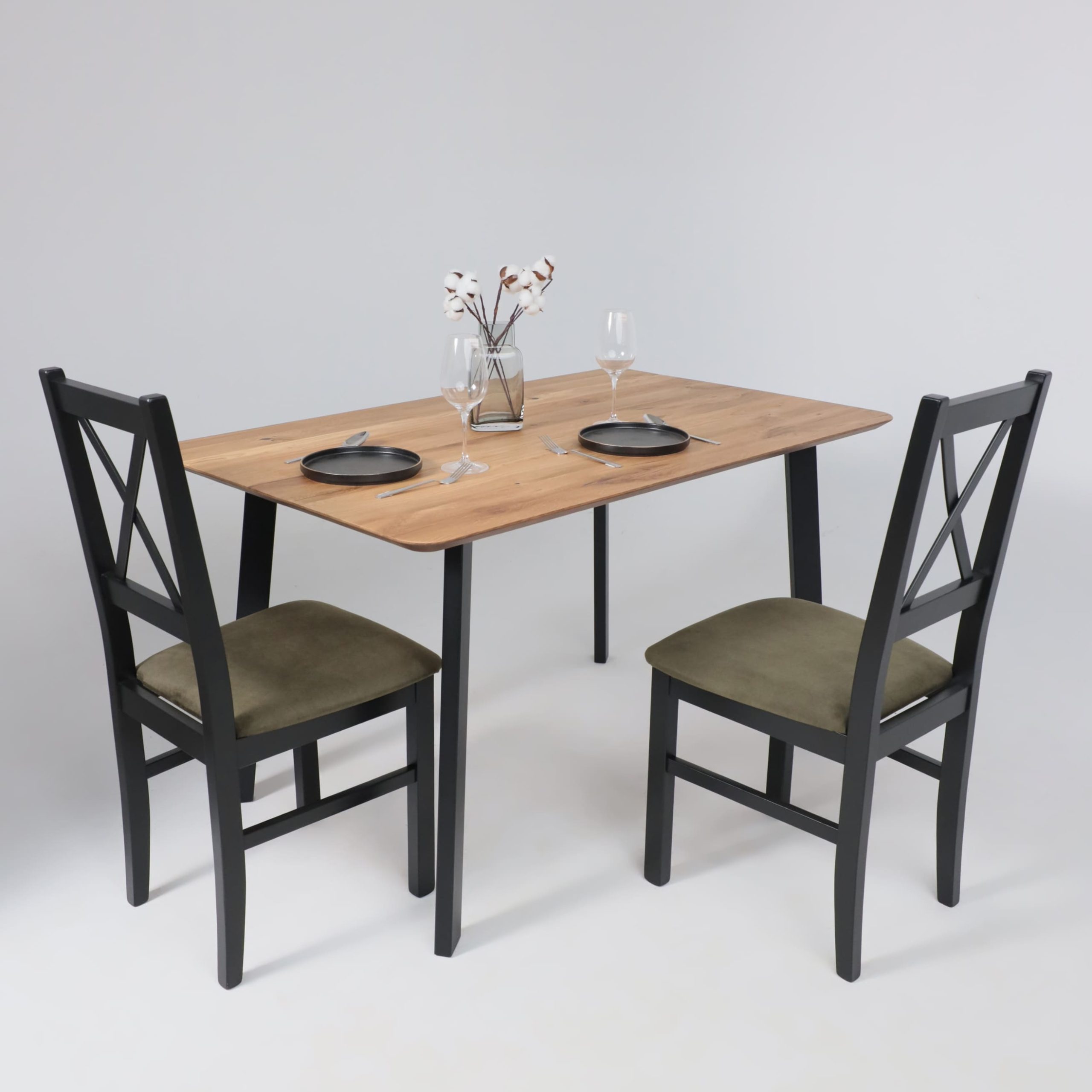 Стол МАЙОН, 120*80*74, дуб натуральный/черный (ПР-2 DSW (Т27) (02) КС-60)