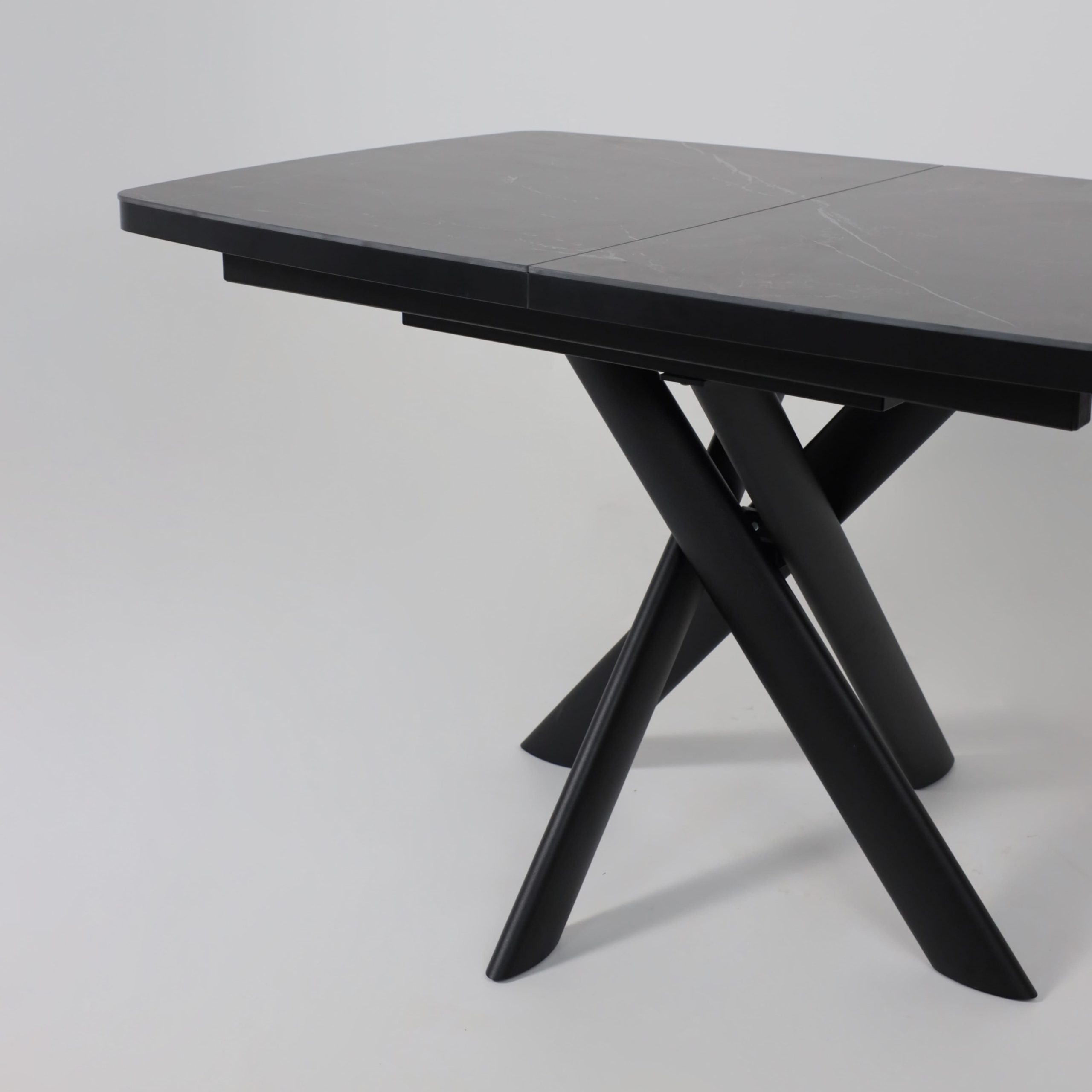 Стол LEONEL-130, раздвижной 130(165)х85, STONE BLACK ST CER/Черный