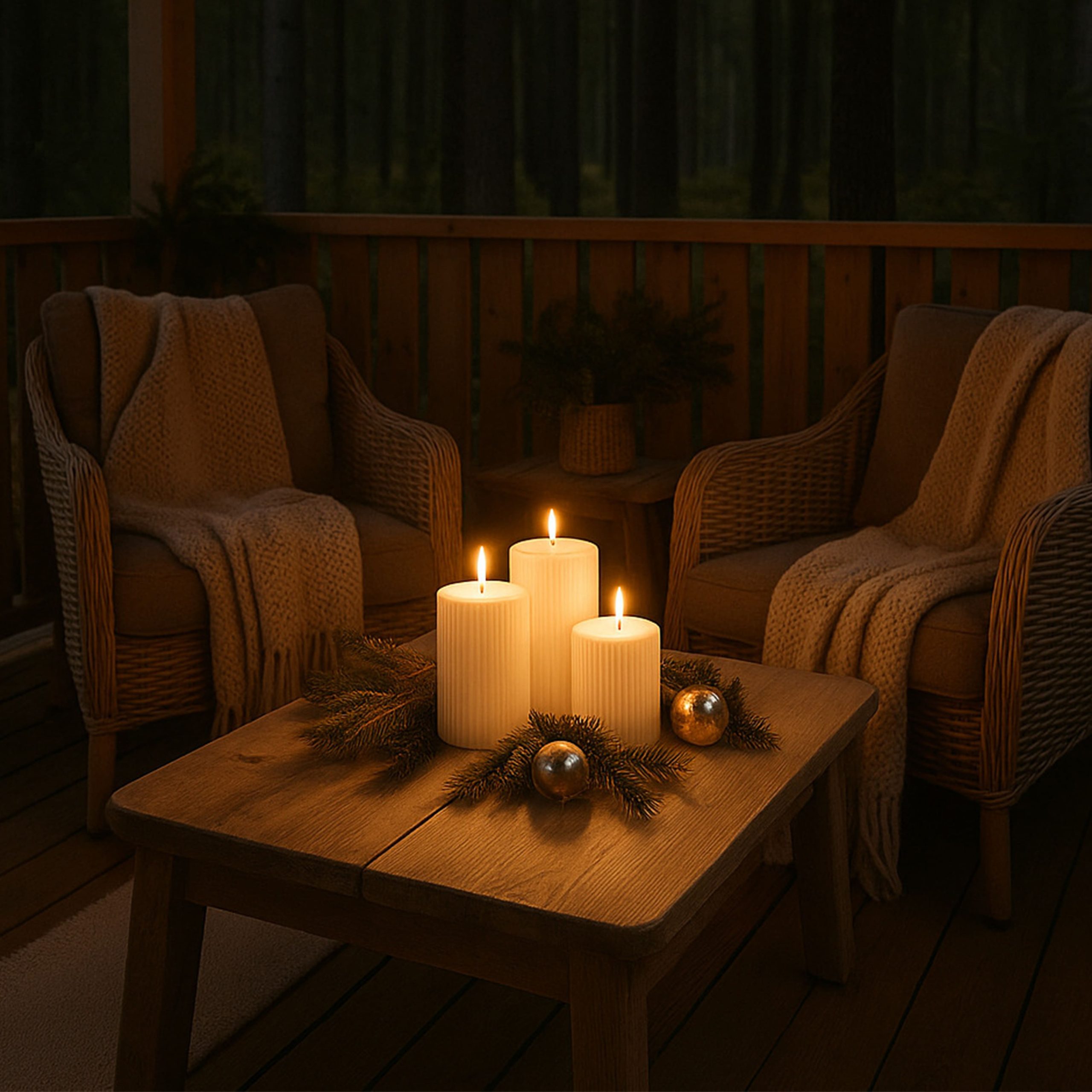 Комплект из электронных свечей AKS тип 1 ( 3 свечи 7.5х13/15.5/18см 1LEDх3, 2ААх3 )