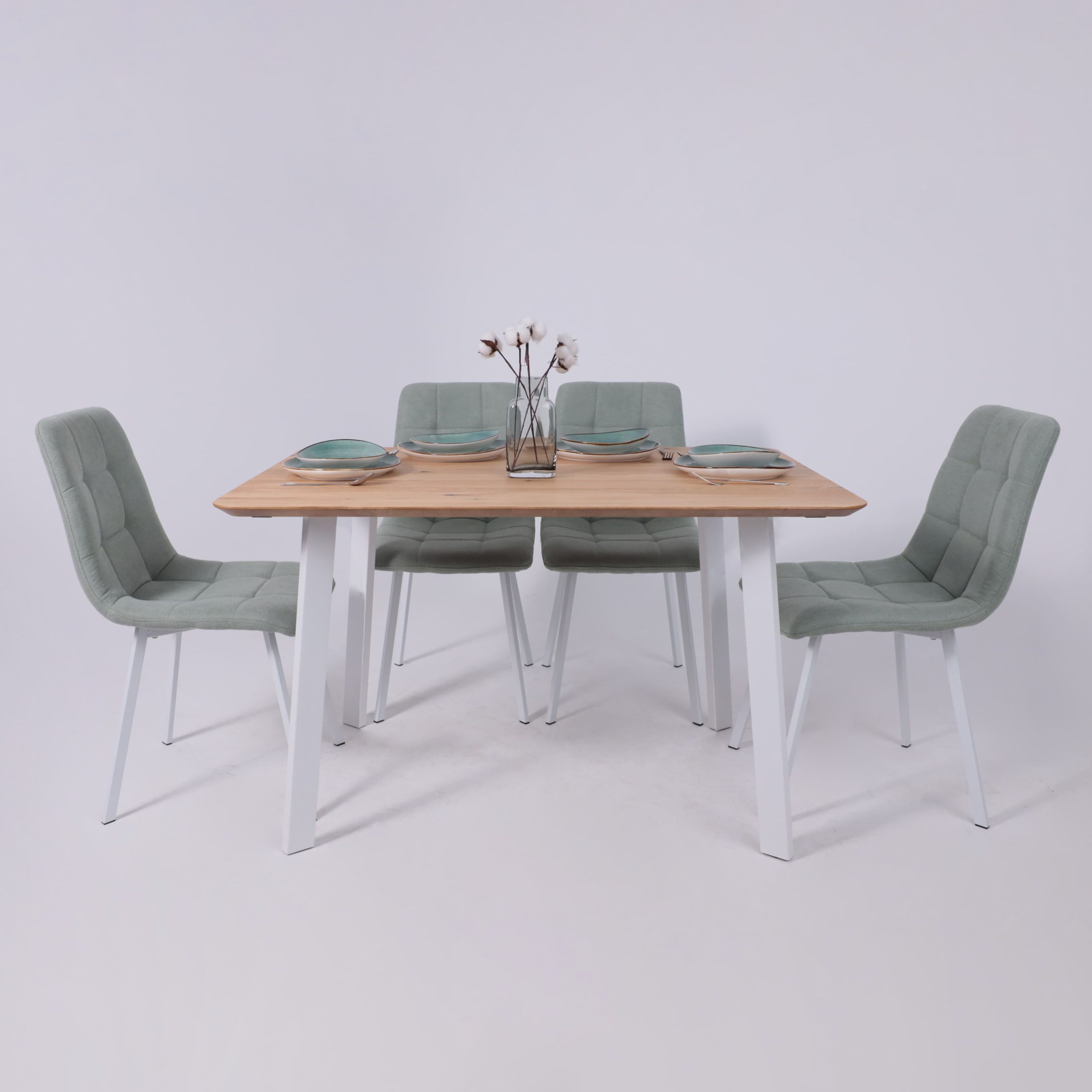 Стол МАЙОН, 130*80*74, дуб натуральный/белый (ПР-2 DSW (Т27) (02) КС-60)