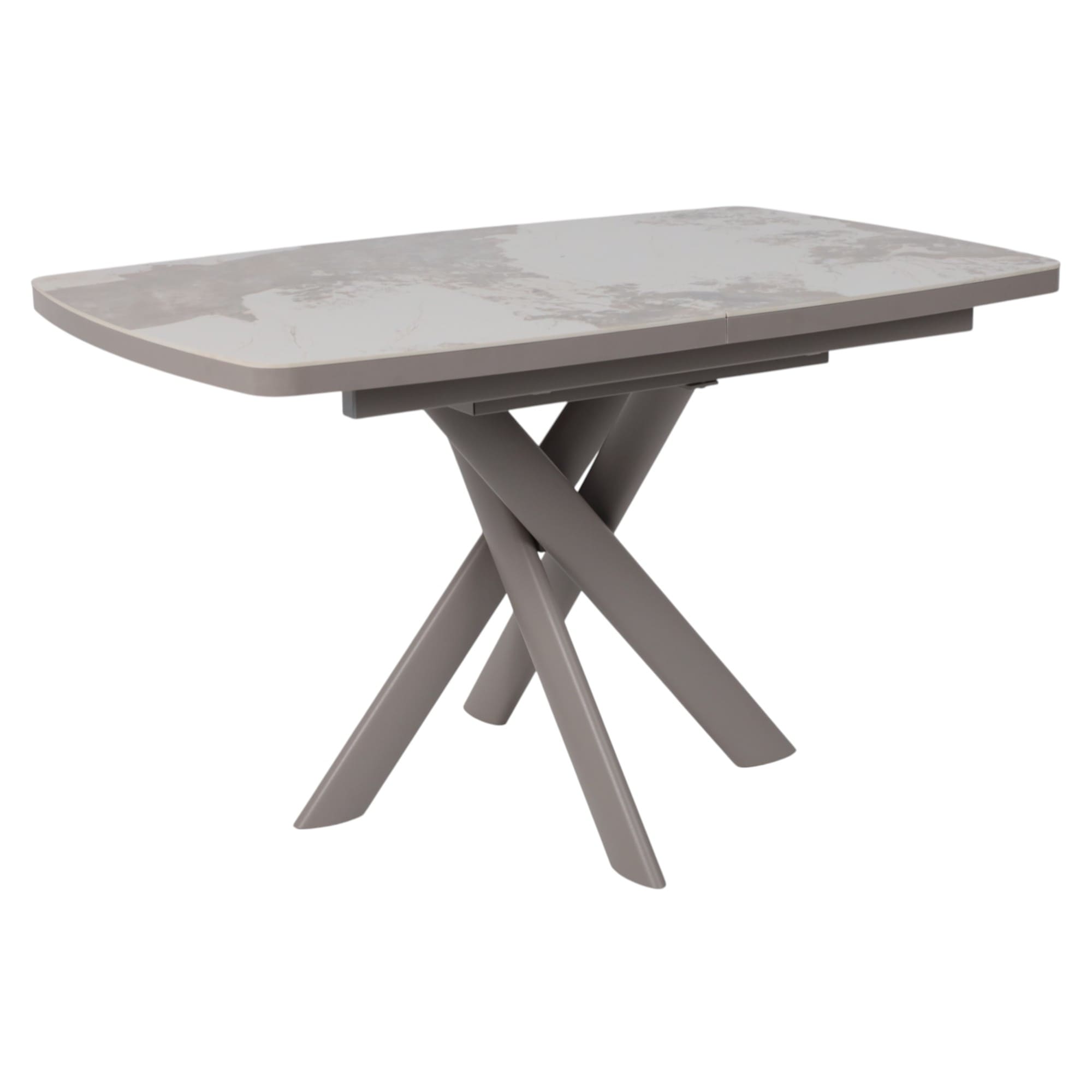 Стол LEONEL-130, раздвижной 130(165)х85, PANDORA GLOSS ST CER/Капучино