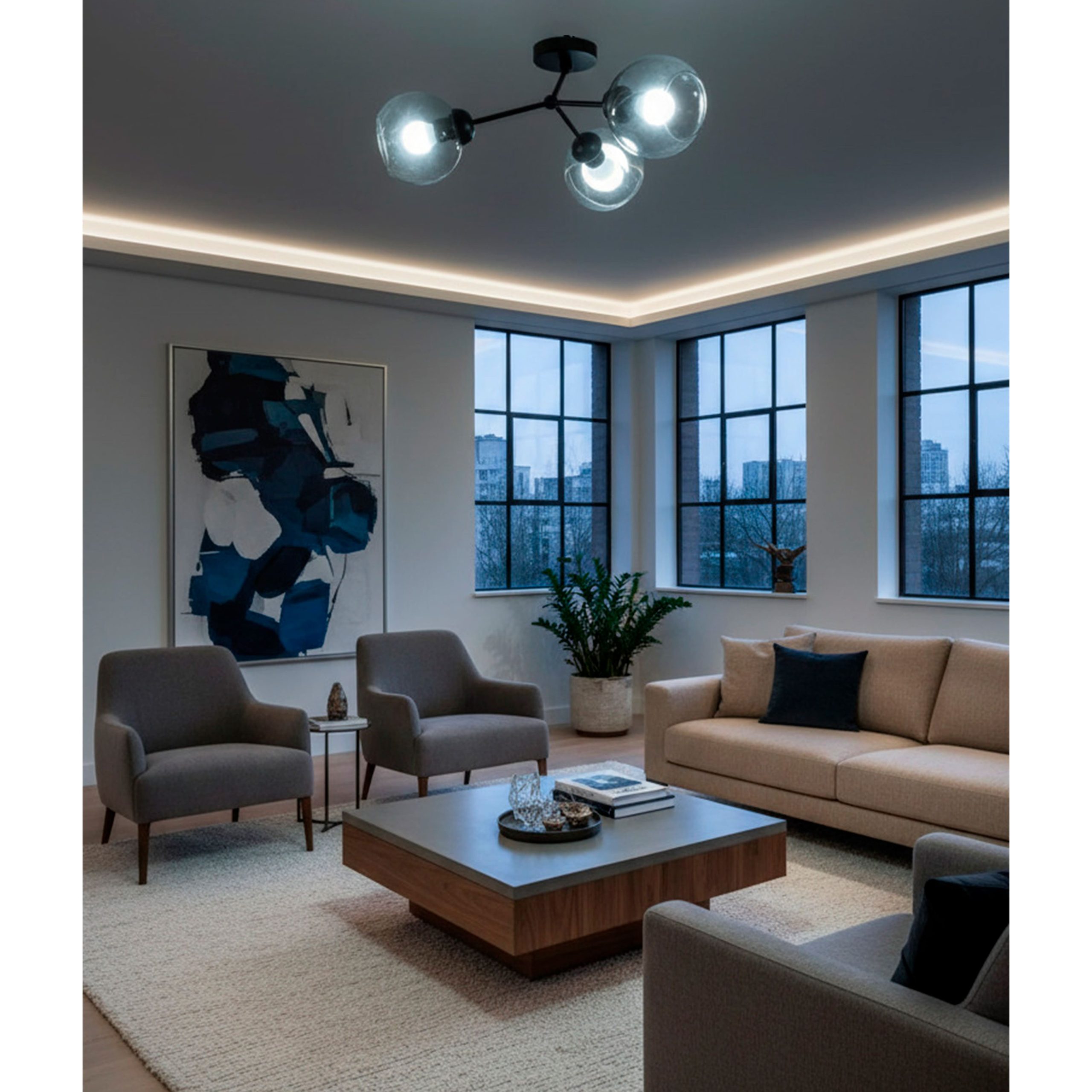 Светильник ATOM, потолочный, 3*E27, дымчатый