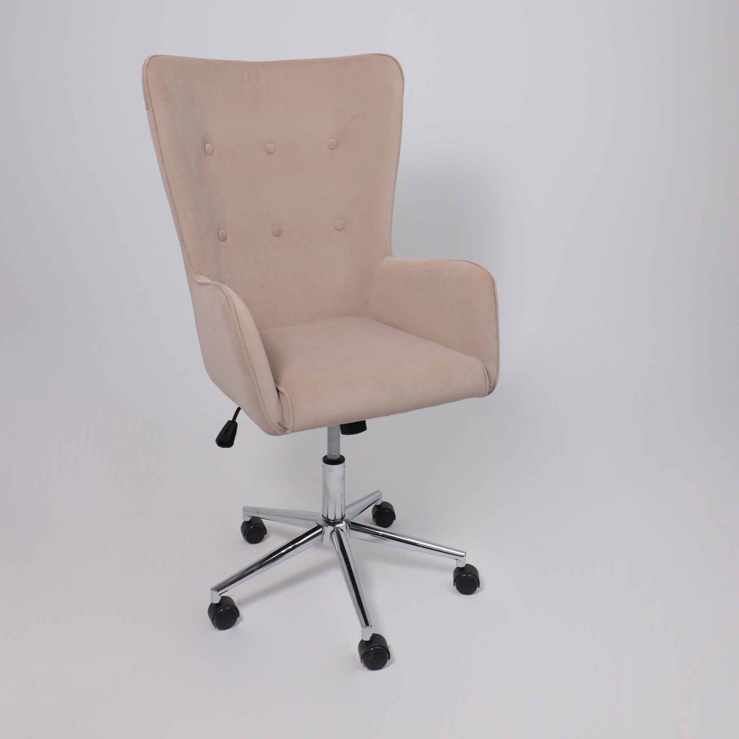 Кресло поворотное BELLA XL chrome, Kiton 714 Powder, велюр/пудровый