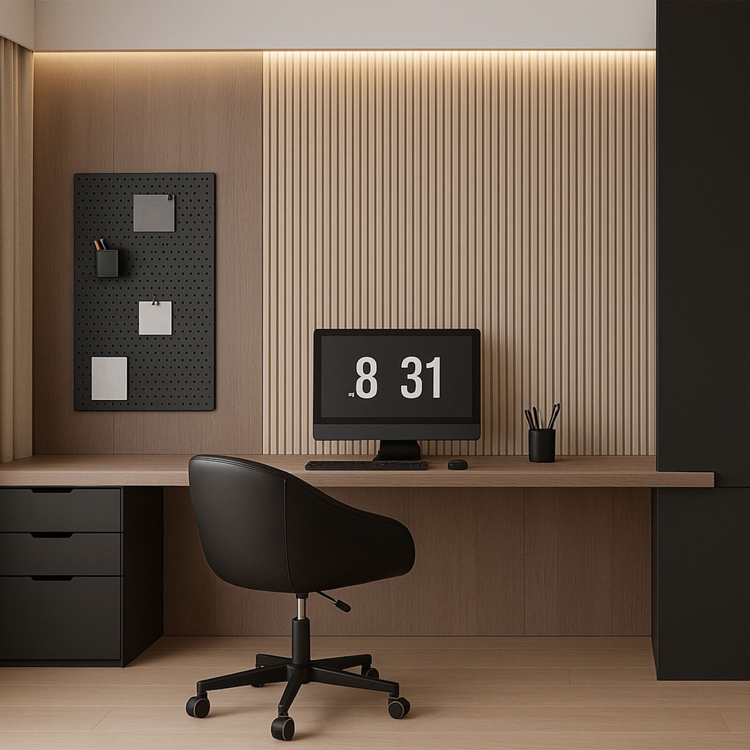 Кресло поворотное ELENA, ECO, черный