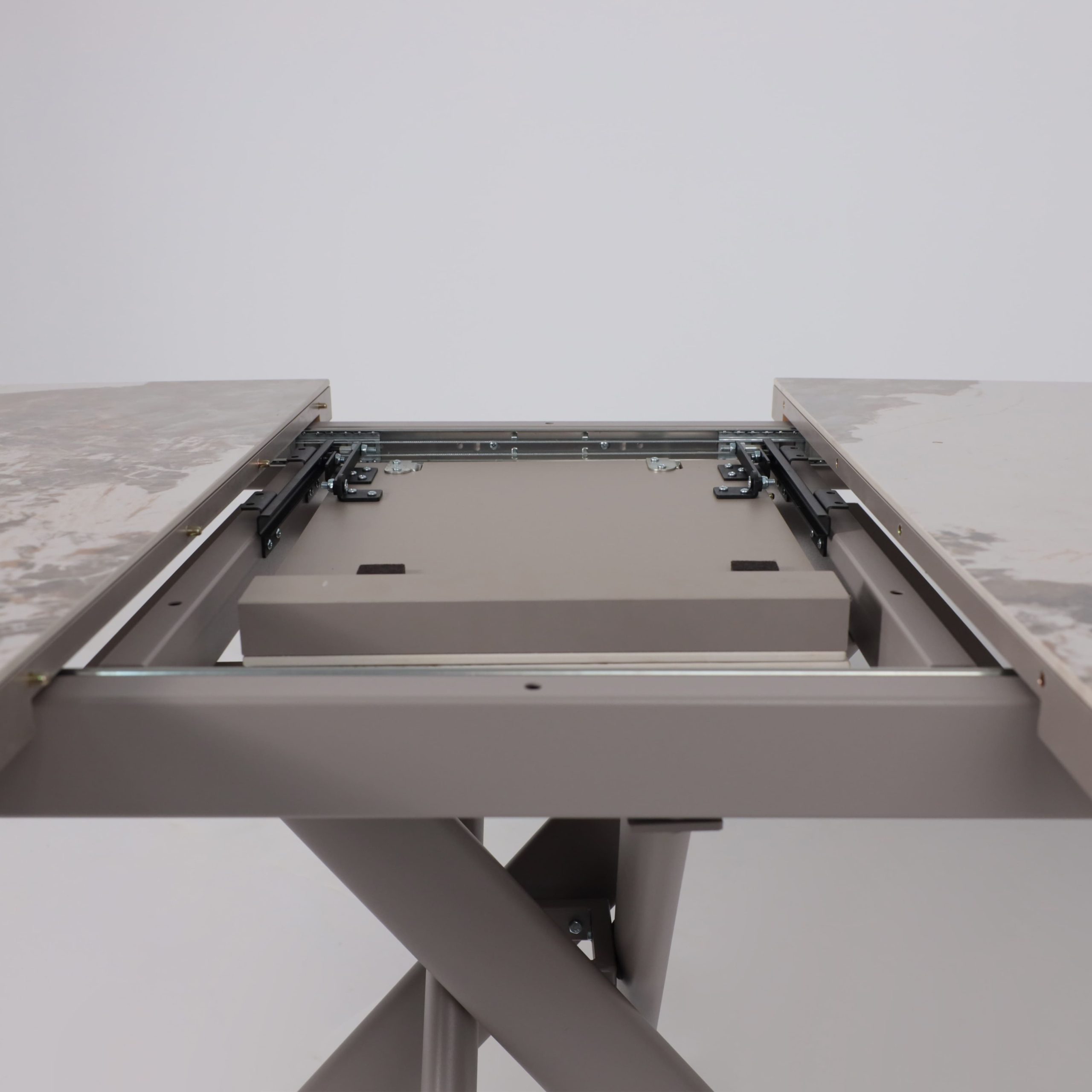 Стол LEONEL-130, раздвижной 130(165)х85, PANDORA GLOSS ST CER/Капучино