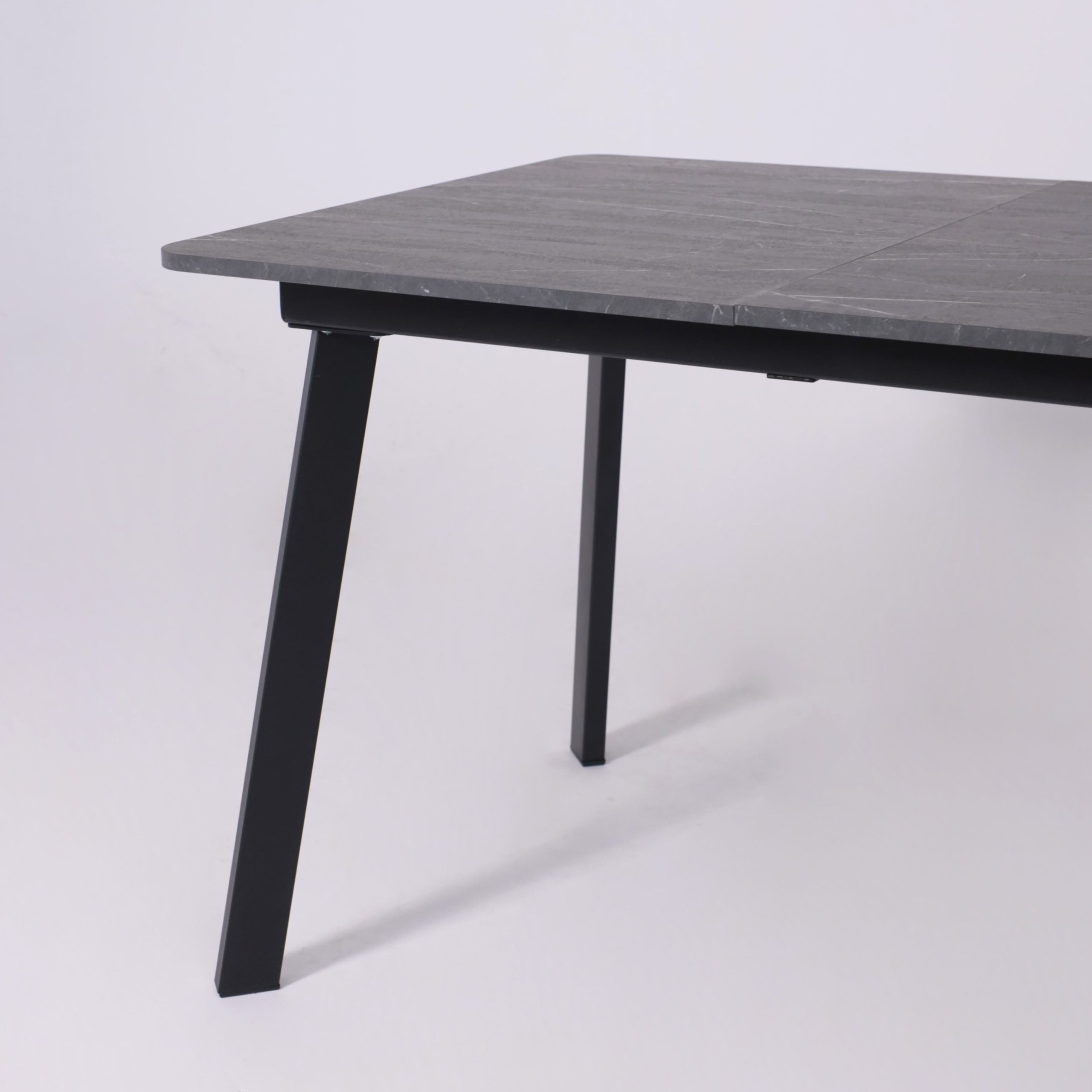 Стол AV 1209/1, ЛМДФ, раздвижной 1200(1600)*800 Мрамор Пьетра Графитовый/черный