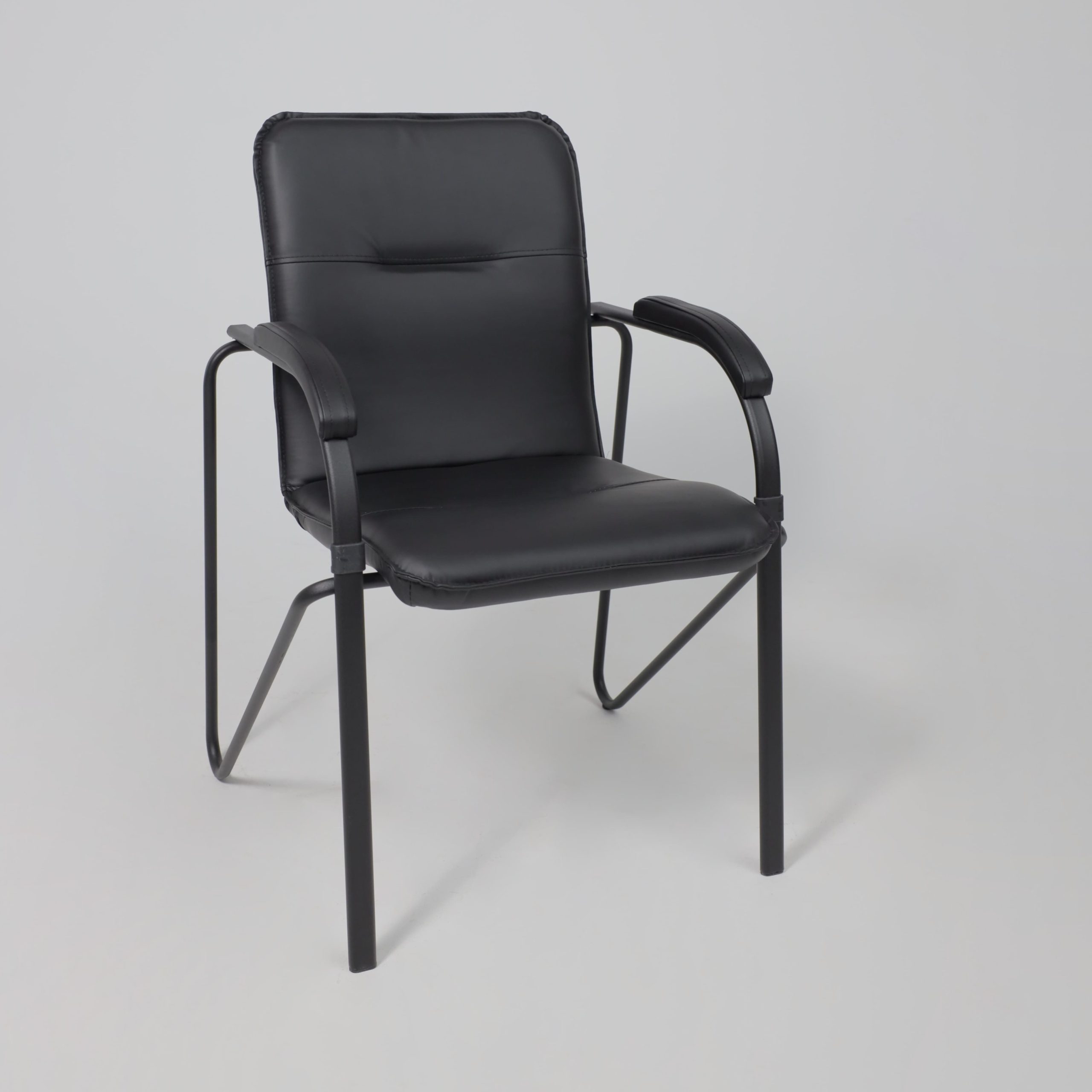 Кресло SAMBA AKS-1, основание черное, Pegasso черный, мягкие подлокотники