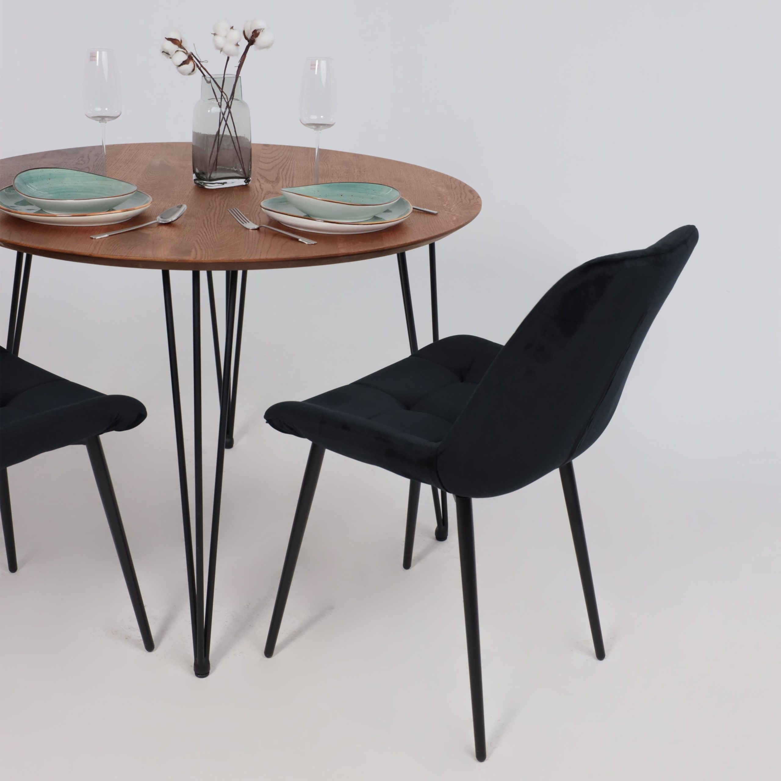 Стол ДЕМАВЕНД, d100*74, дуб натуральный/черный (ПР-4 DSW (Т27) (02) Кс-12)