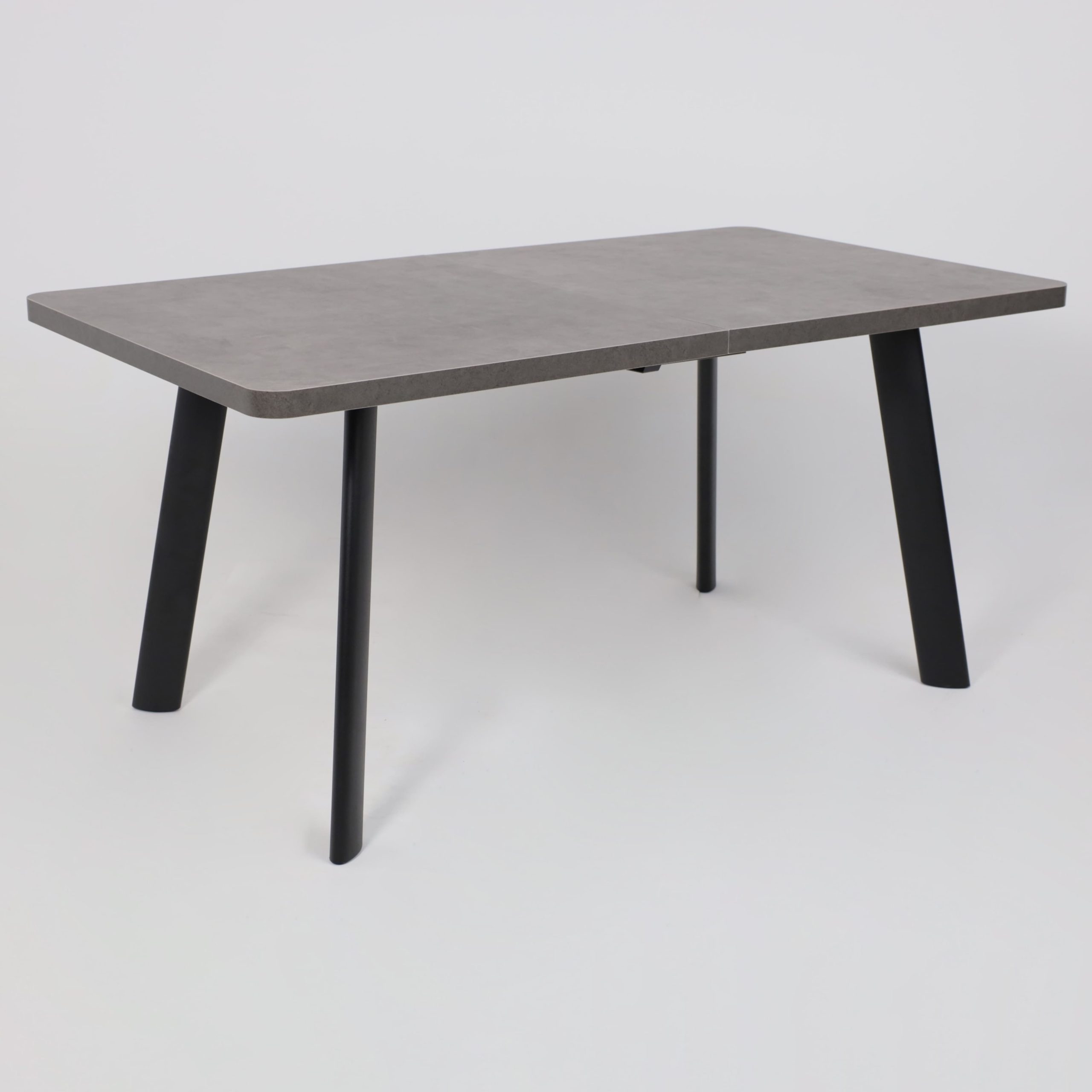 Стол LEON LUX RADIAL-180, раздвижной 180(240)х95, Дымчатая керамика/Чёрный