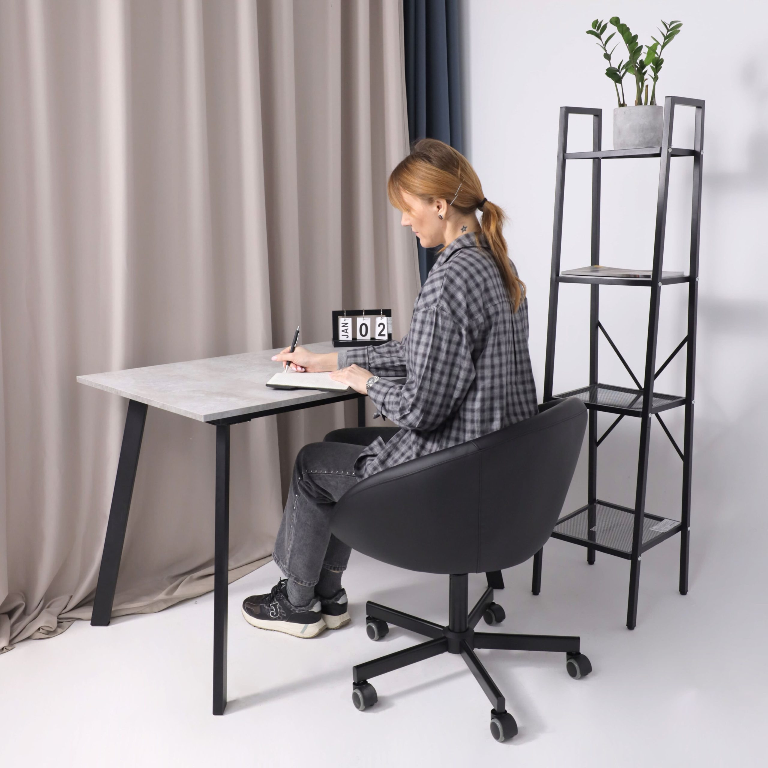 Кресло поворотное ELENA, ECO, черный