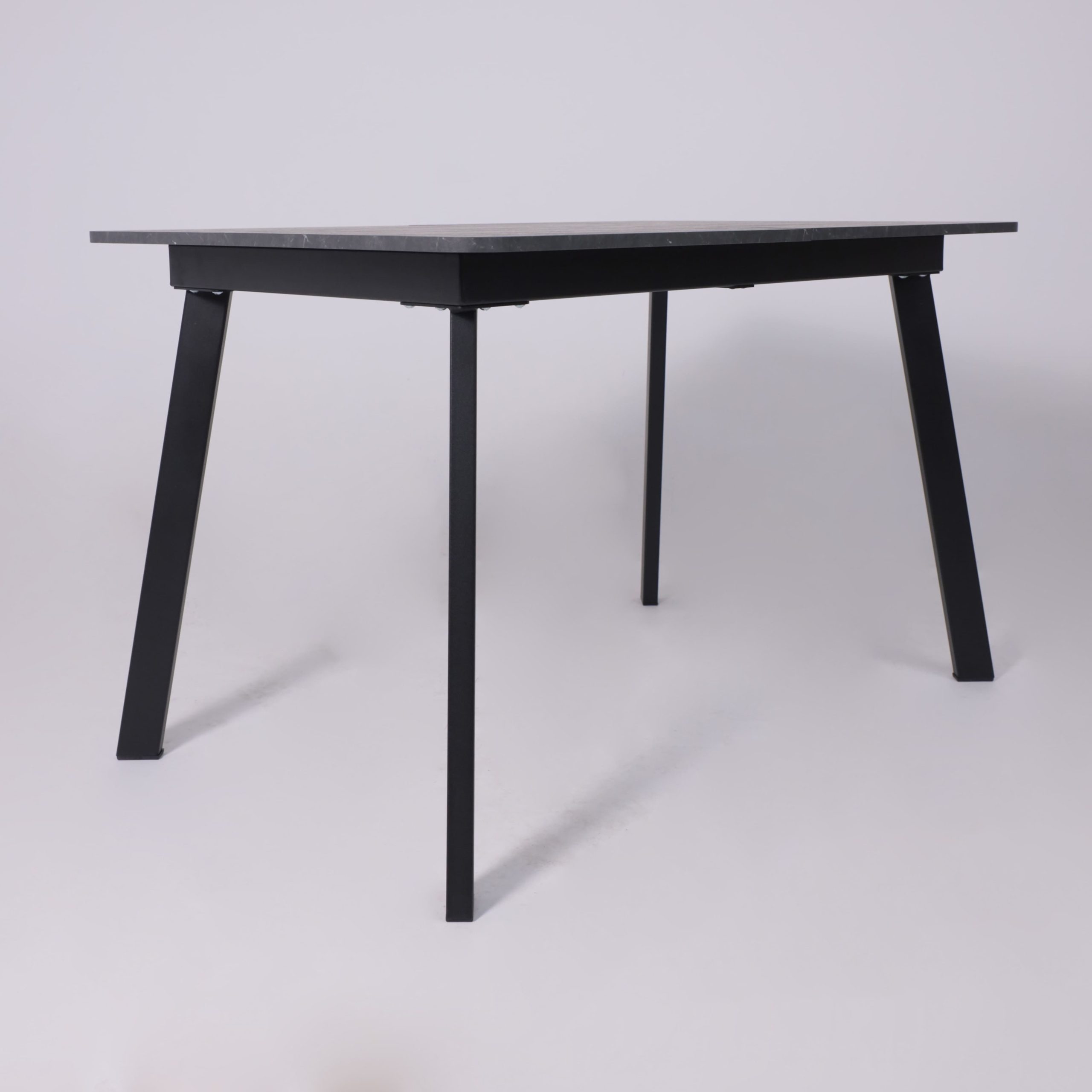 Стол AV 1209/1, ЛМДФ, раздвижной 1200(1600)*800 Мрамор Пьетра Графитовый/черный