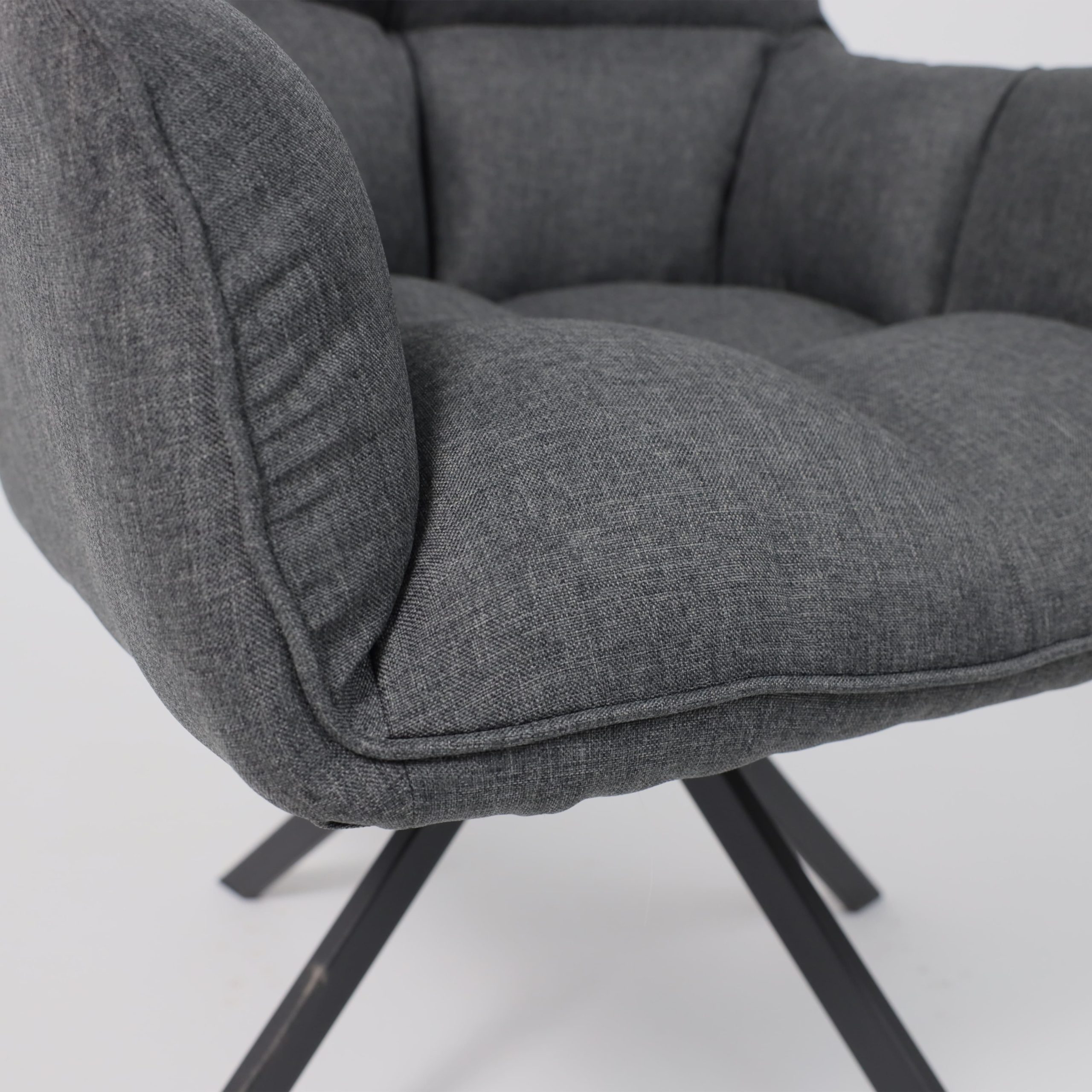 Кресло VIRGINIA, поворотное, ткань, тем.-серый MQ001-5/черный