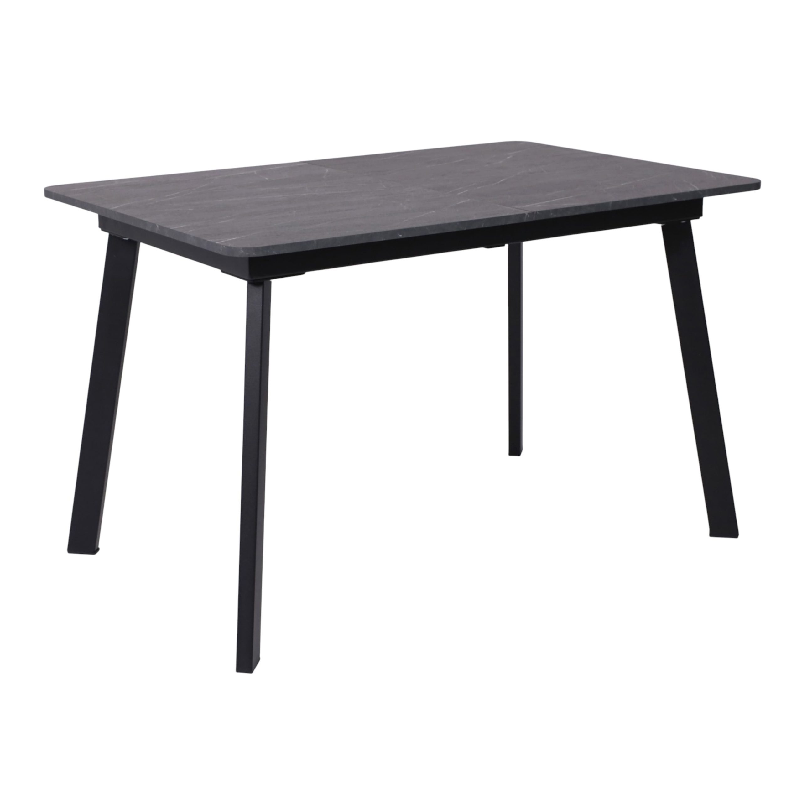 Стол AV 1209/1, ЛМДФ, раздвижной 1200(1600)*800 Мрамор Пьетра Графитовый/черный