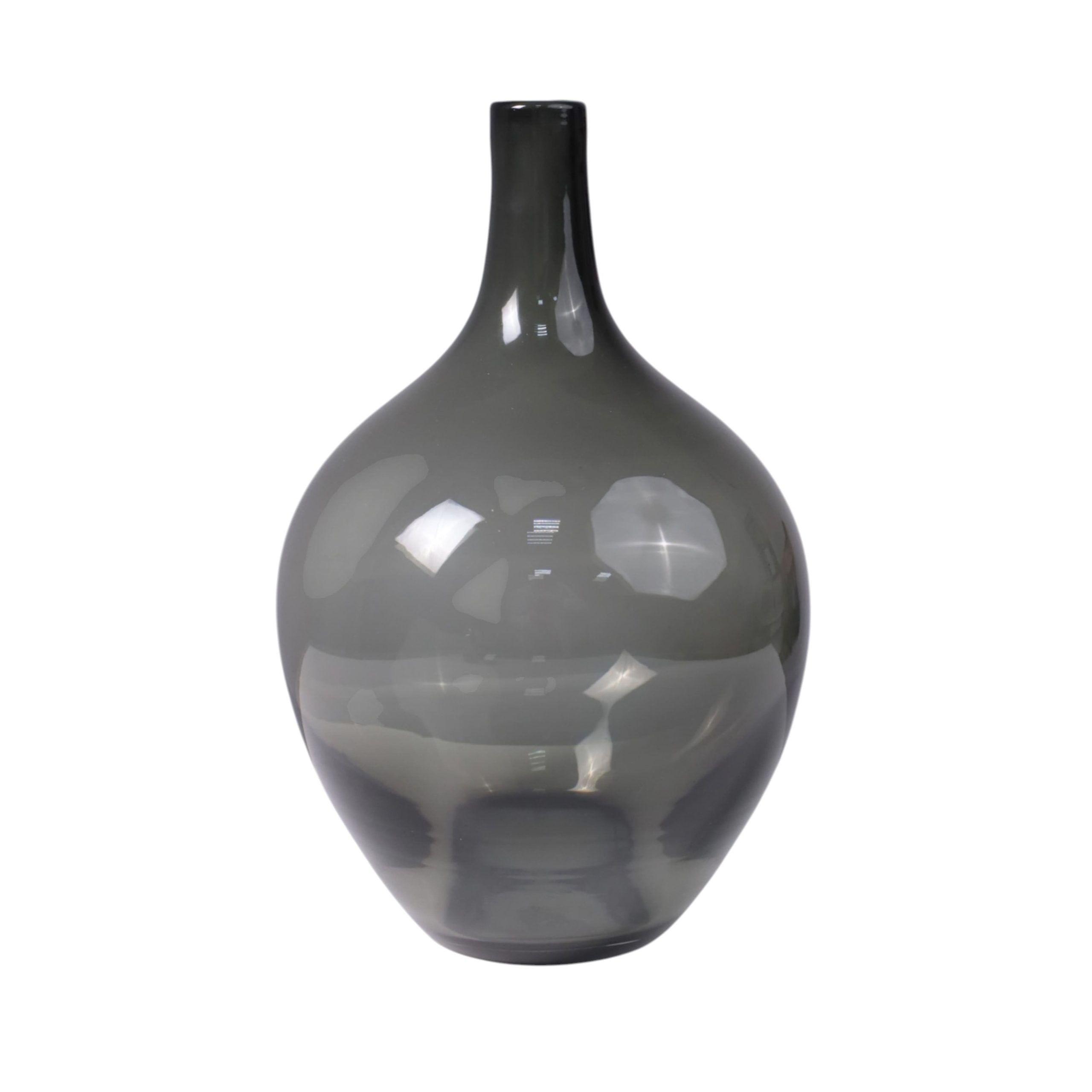 Ваза стеклянная FOAM, дымчатый, 18*29см