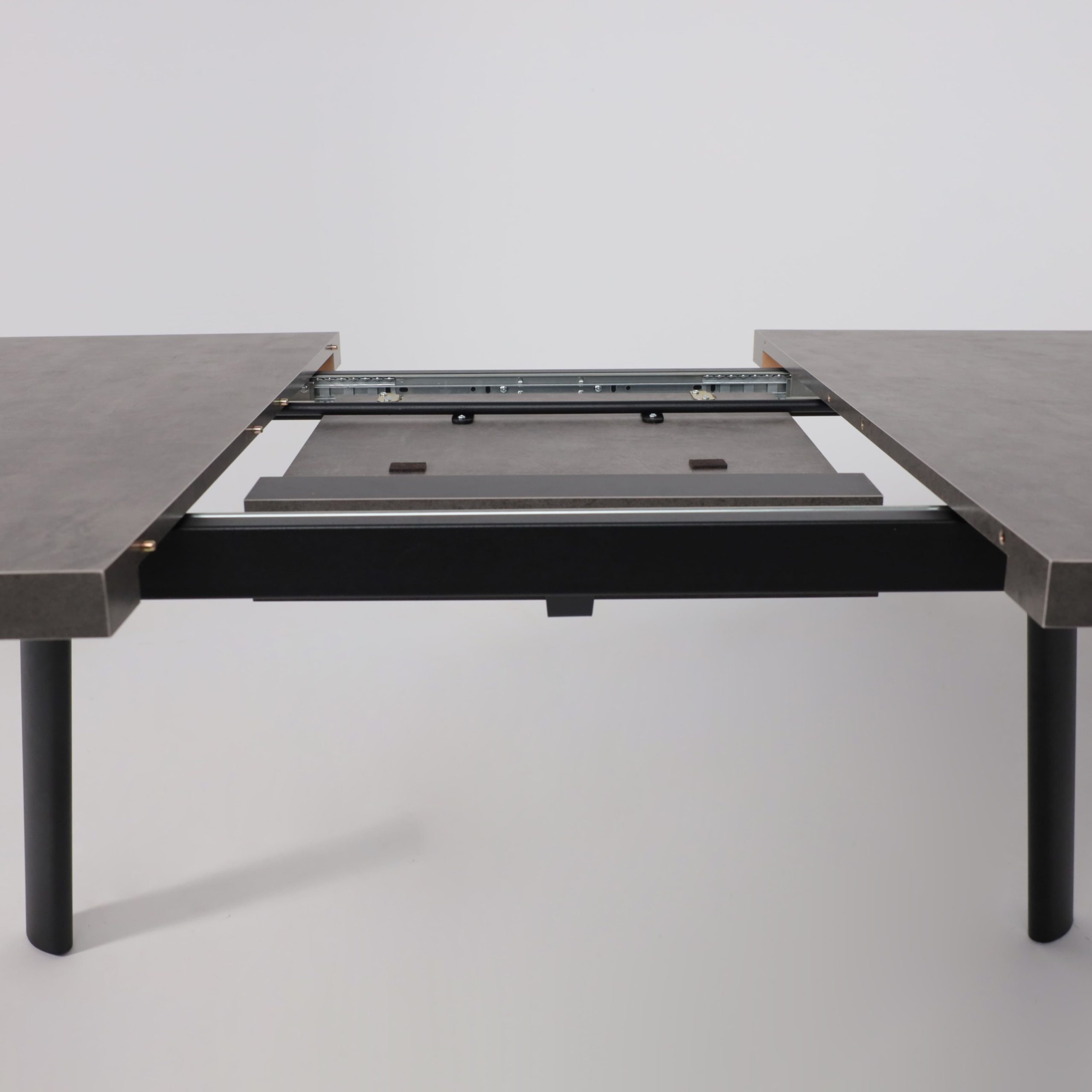 Стол LEON LUX RADIAL-180, раздвижной 180(240)х95, Дымчатая керамика/Чёрный