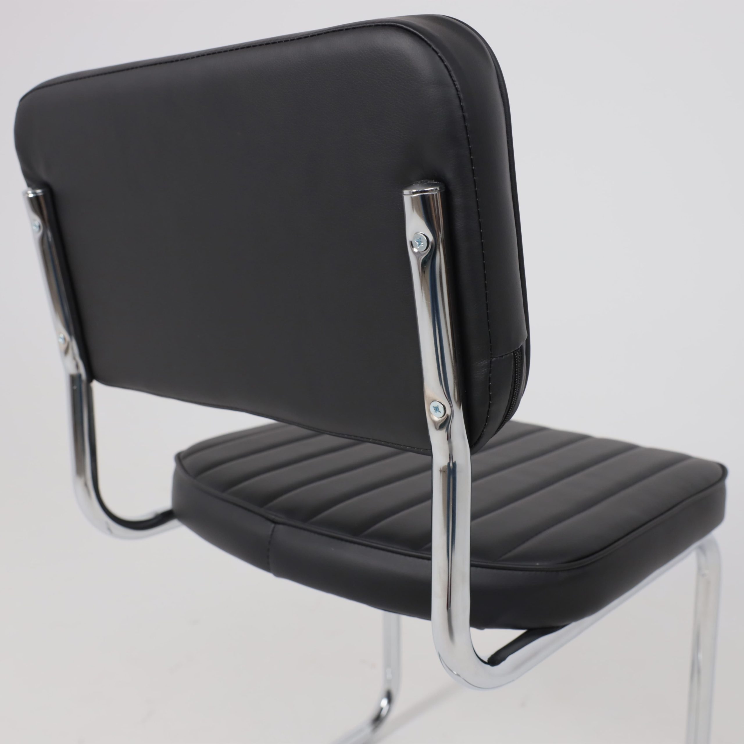 Кресло СЛАВИЯ Люкс, Pegaso черная экокожа/хром