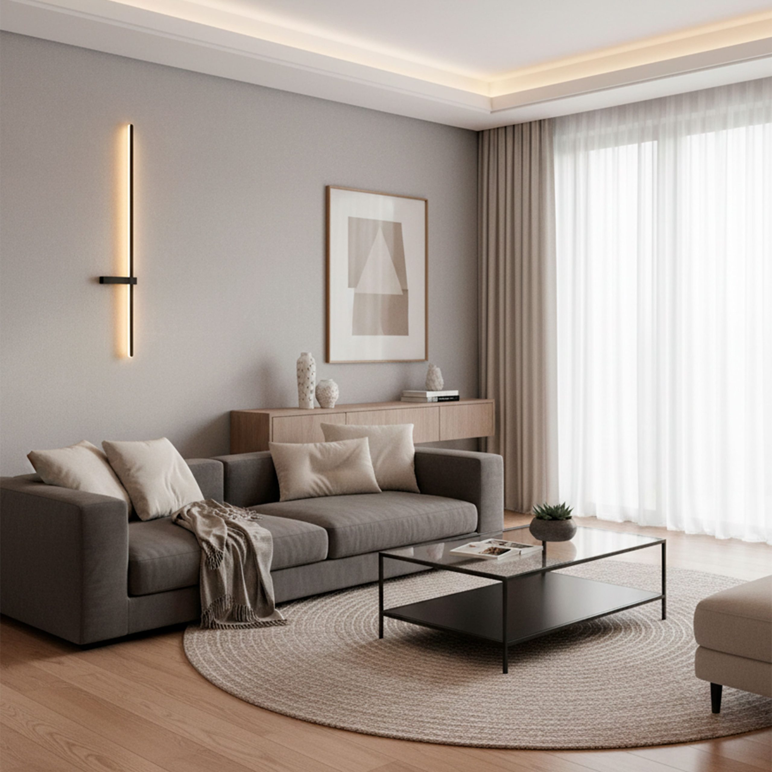 Светильник STRING SLIM, настенный, LED, 80 см, чёрный