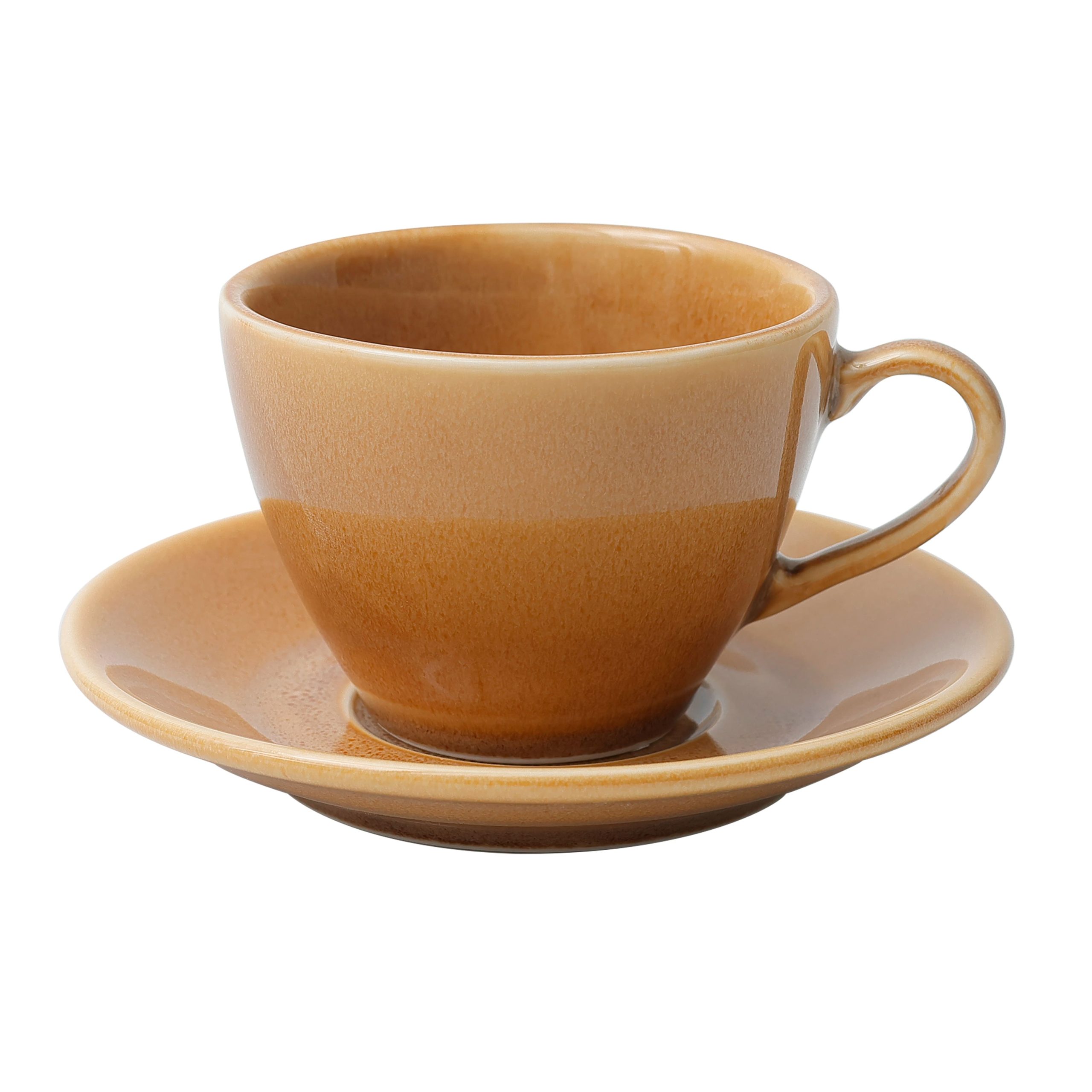 Чайный набор OPALUS, фарфор, пшеничный, кружка 200мл + блюдце