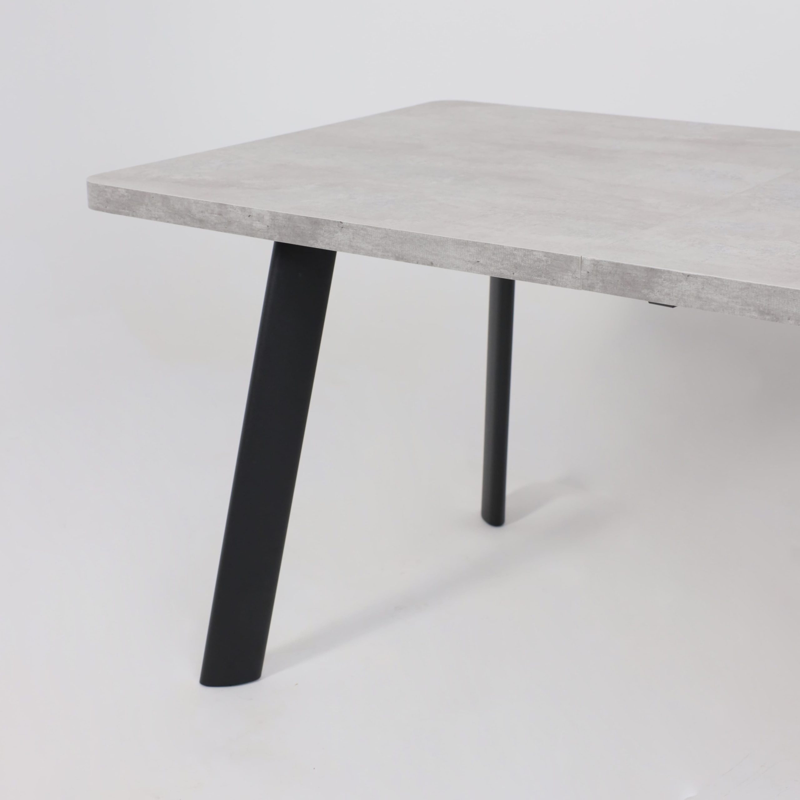 Стол LEON LUX RADIAL-180, раздвижной 180(240)х95, Серый сланец/Чёрный