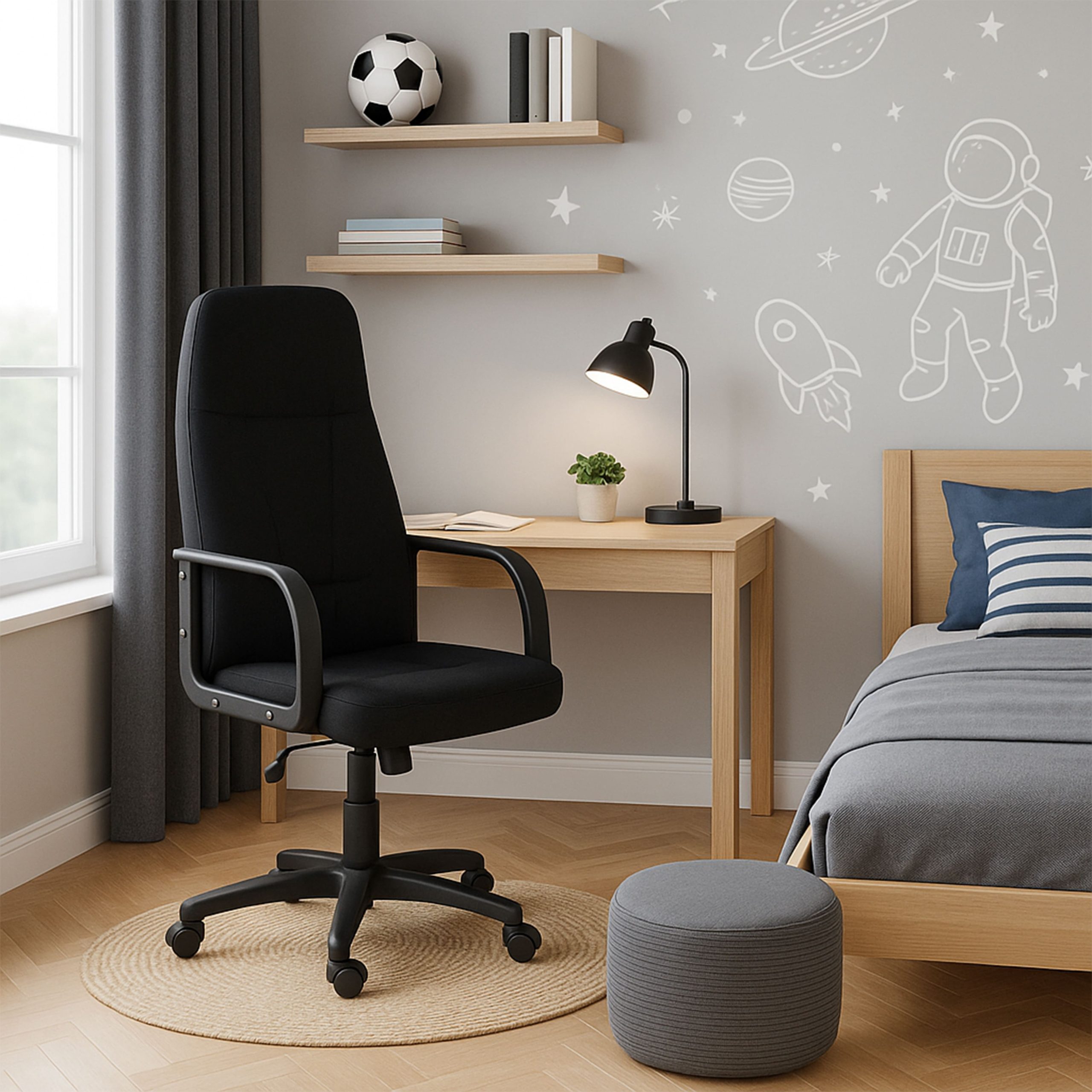 Кресло поворотное МЕНЕДЖЕР PL, Leto 70 черная ткань