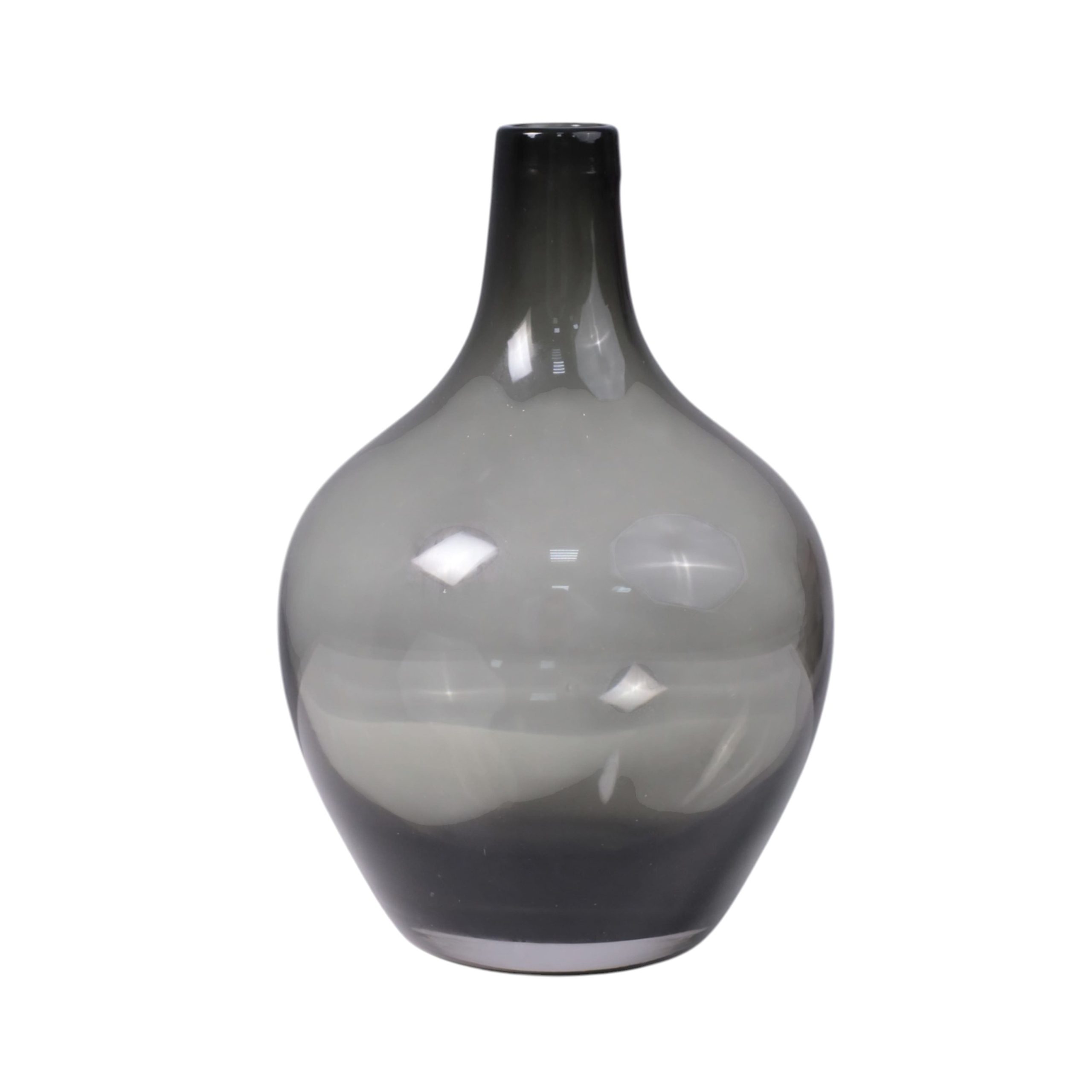 Ваза стеклянная FOAM, дымчатый, 13*20см