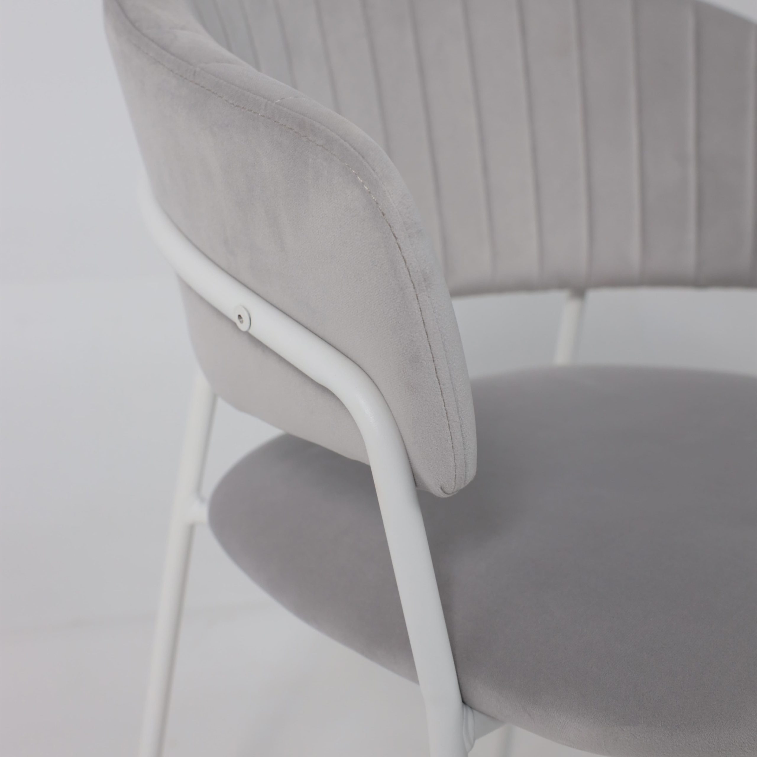 Стул AV 433, светло-серый бархат H-09/белый