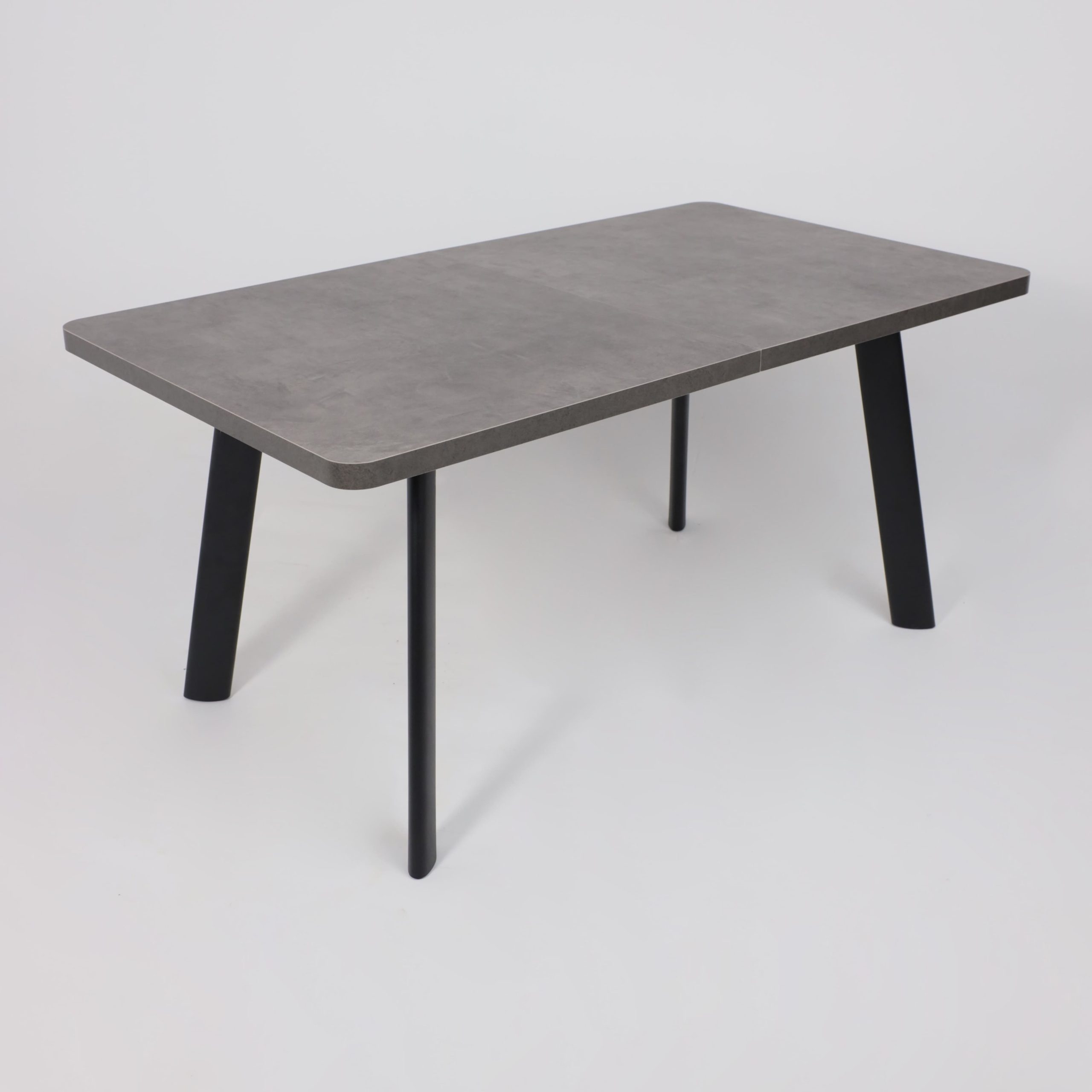 Стол LEON LUX RADIAL-180, раздвижной 180(240)х95, Дымчатая керамика/Чёрный