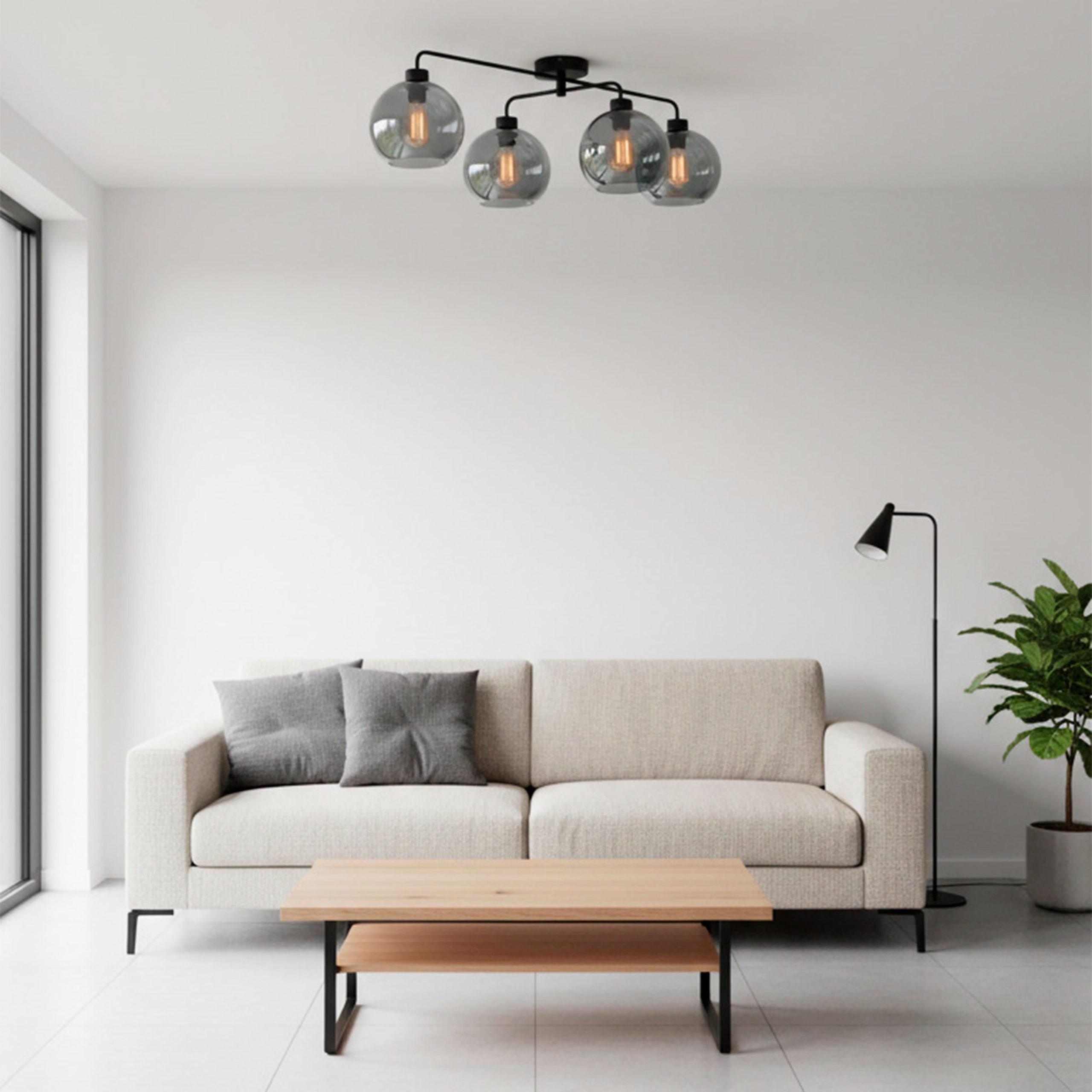 Светильник DROP, потолочный, 4*E27, дымчатый