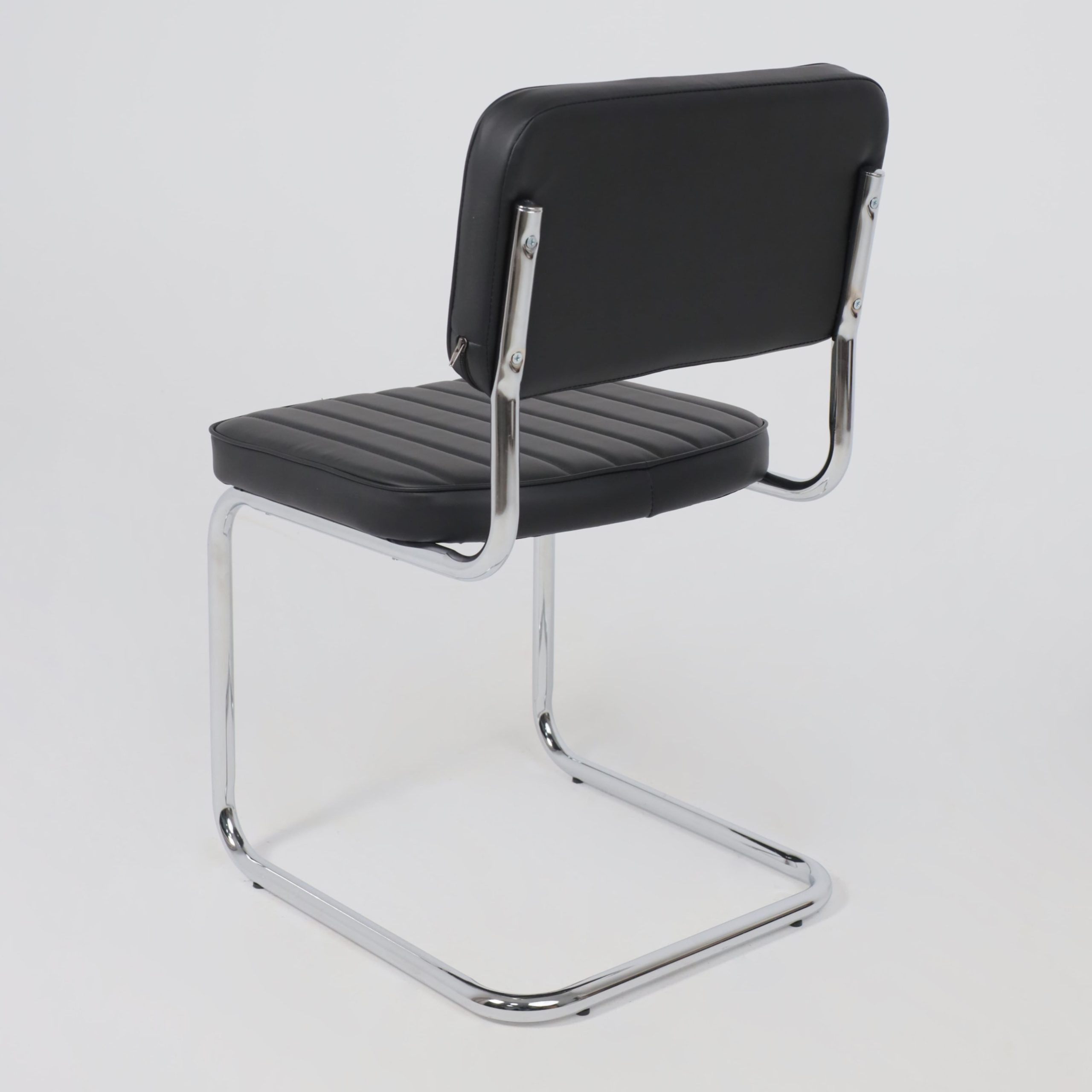 Кресло СЛАВИЯ Люкс, Pegaso черная экокожа/хром