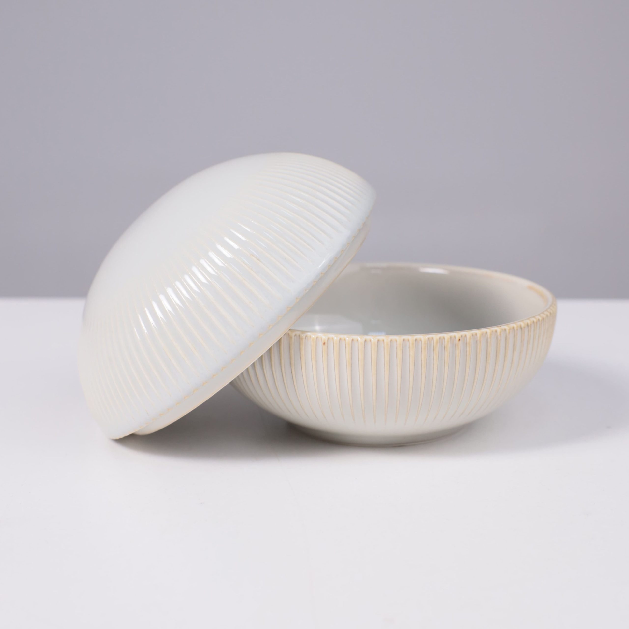 Блюдо-боул с крышкой AURORA, фарфор, айвори, d13*5см