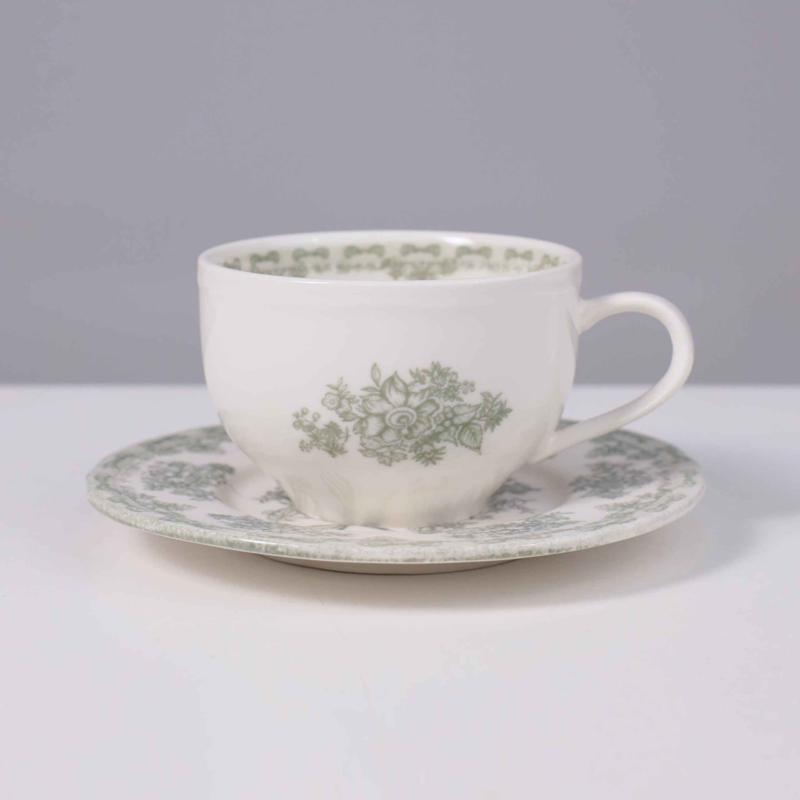 Чайный набор BLOSSOM, керамика, зеленый, кружка 250мл + блюдце