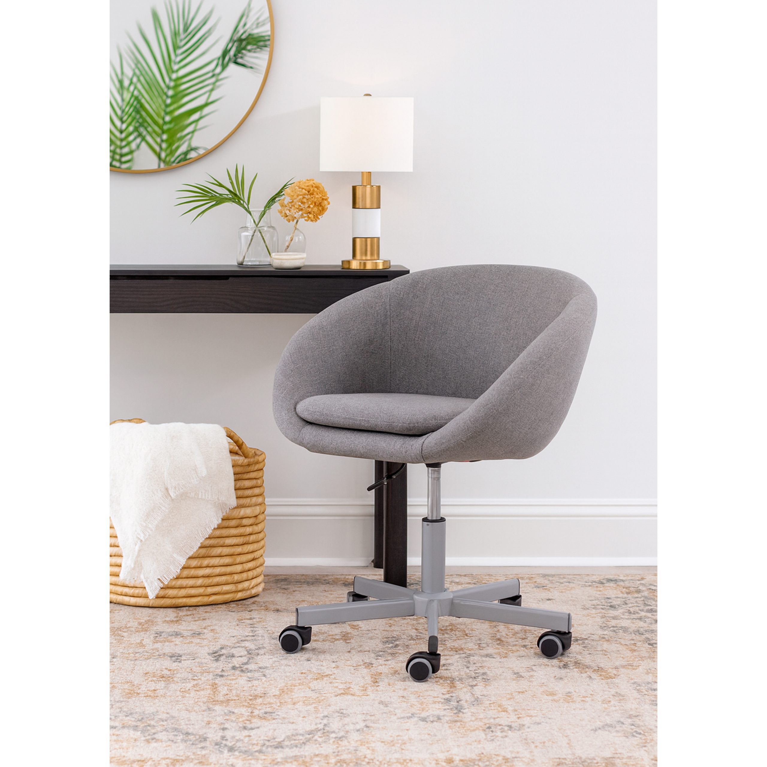 Кресло поворотное ELENA, ткань, серый