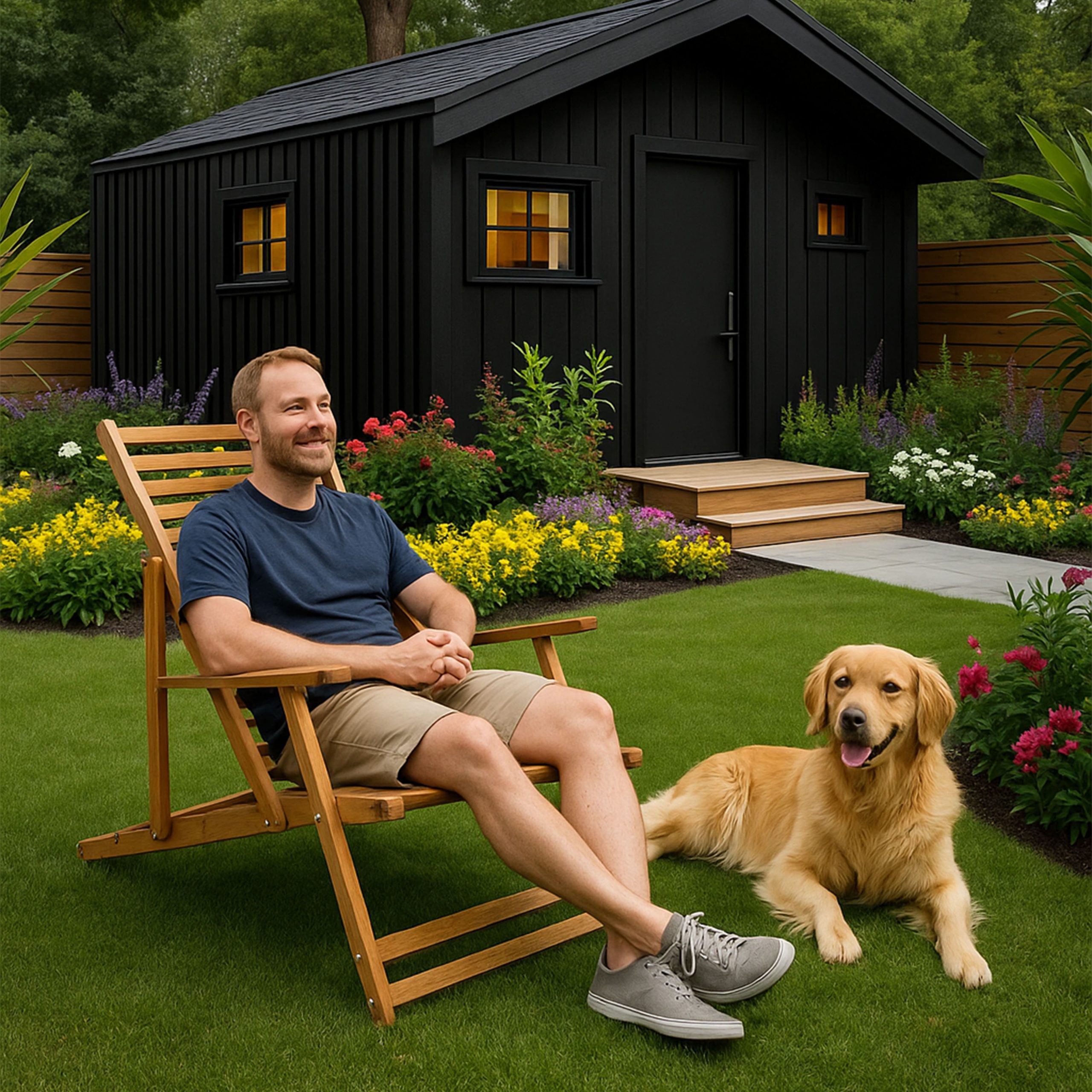 Кресло-шезлонг с подлокотниками DYATEL сиденье из дерева сосна (цвет дуб)