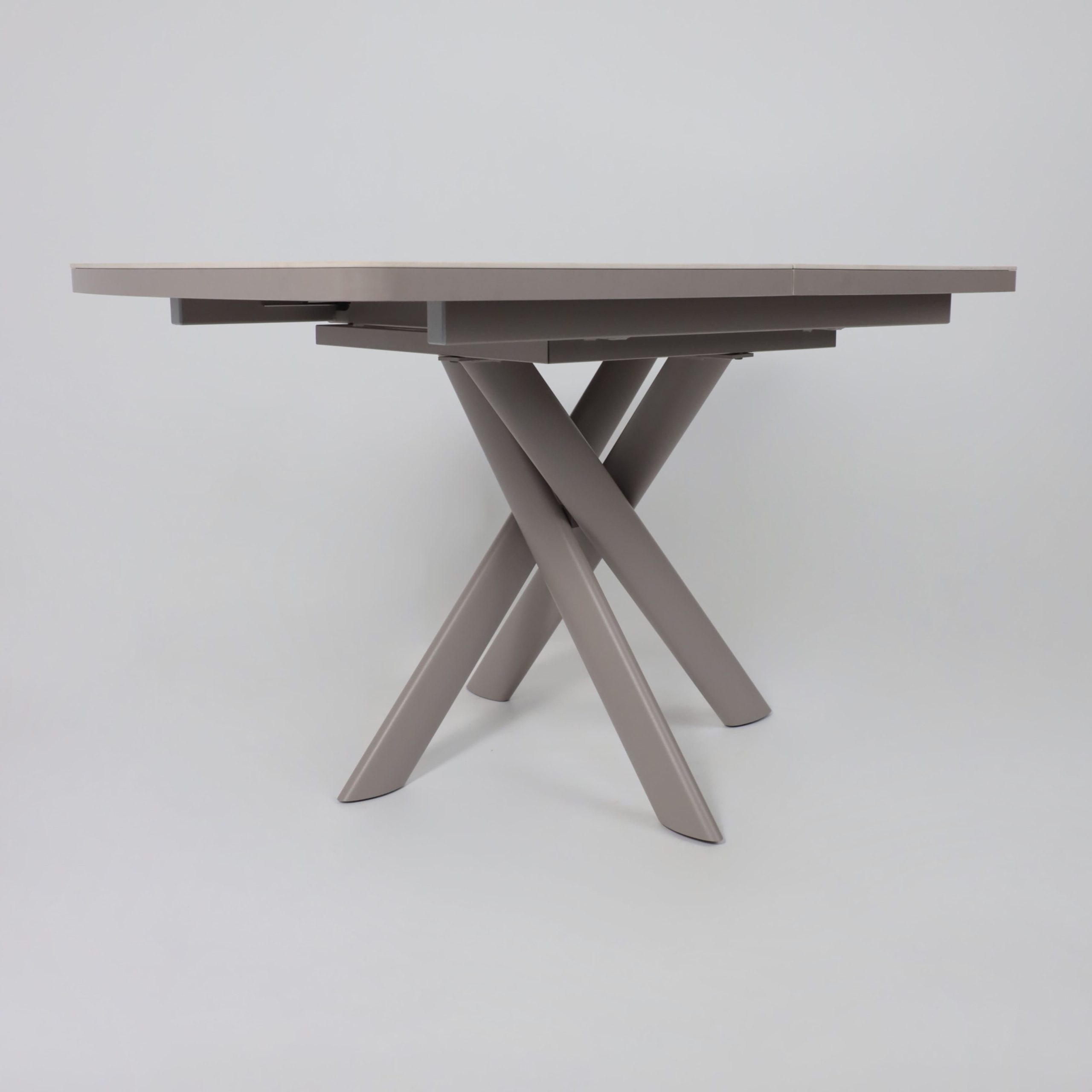 Стол LEONEL-130, раздвижной 130(165)х85, PANDORA GLOSS ST CER/Капучино