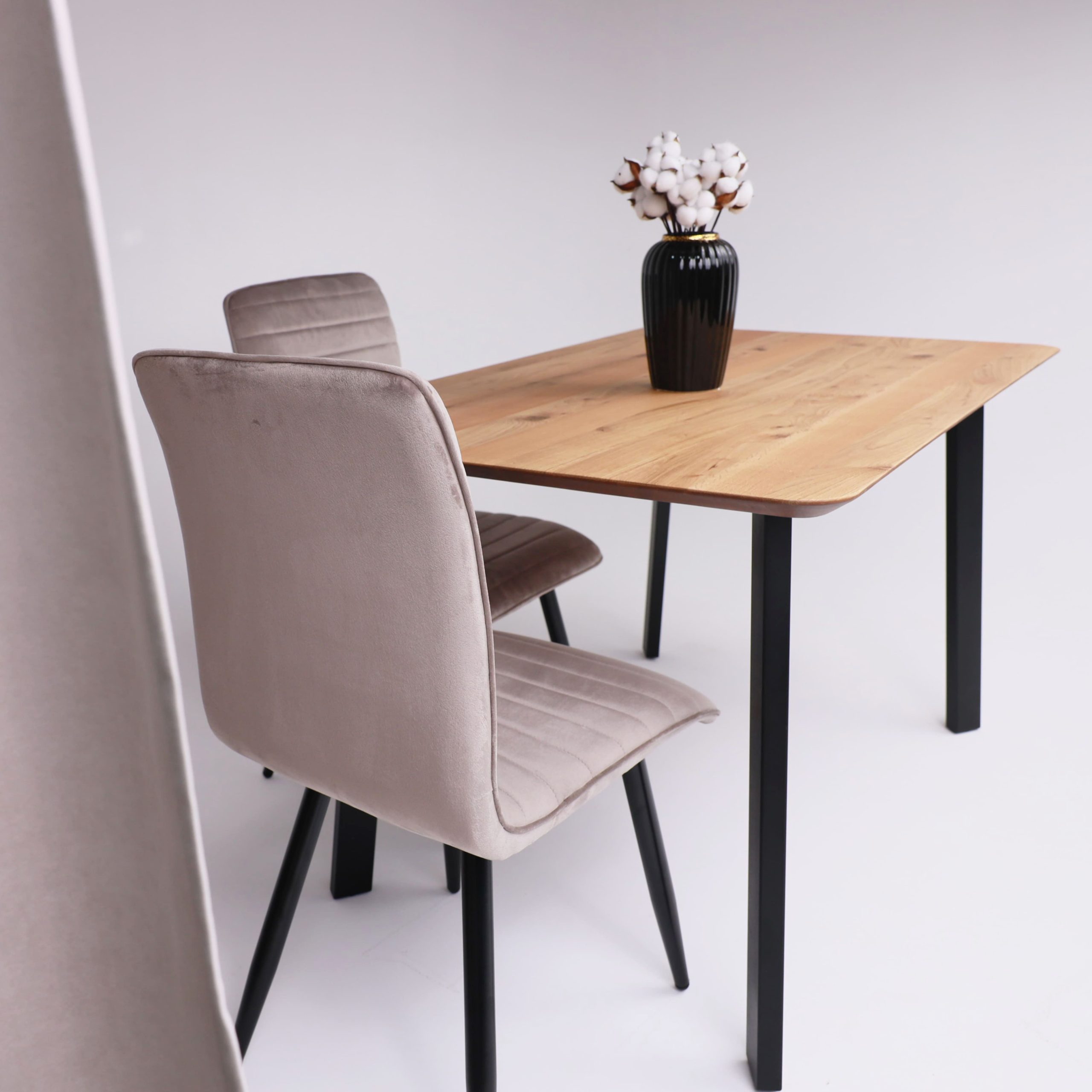 Стол МАЙОН, 130*80*74, дуб галифакс табак/черный (ПР-2 DSW (Т27) (02) КС-60)