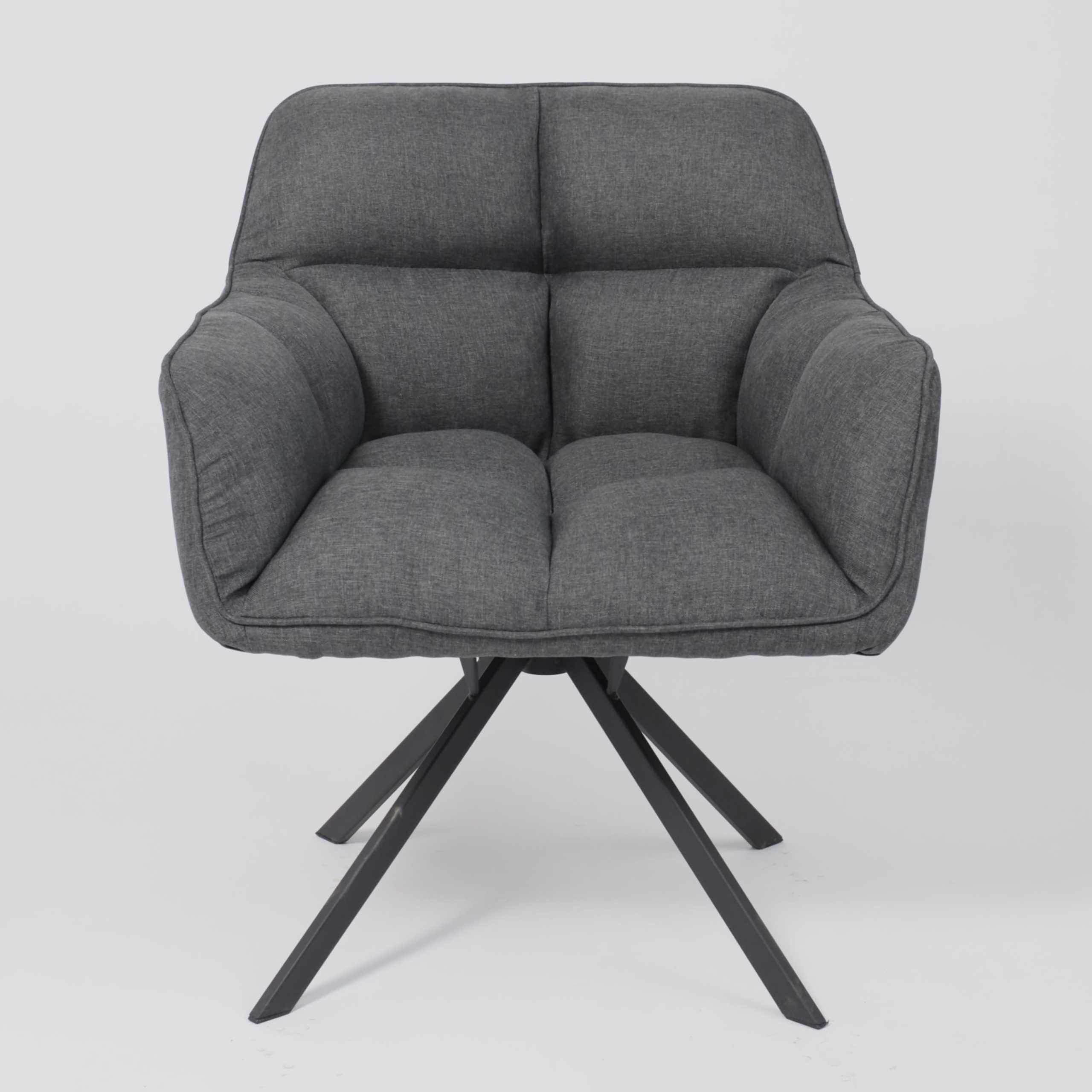 Кресло VIRGINIA, поворотное, ткань, тем.-серый MQ001-5/черный