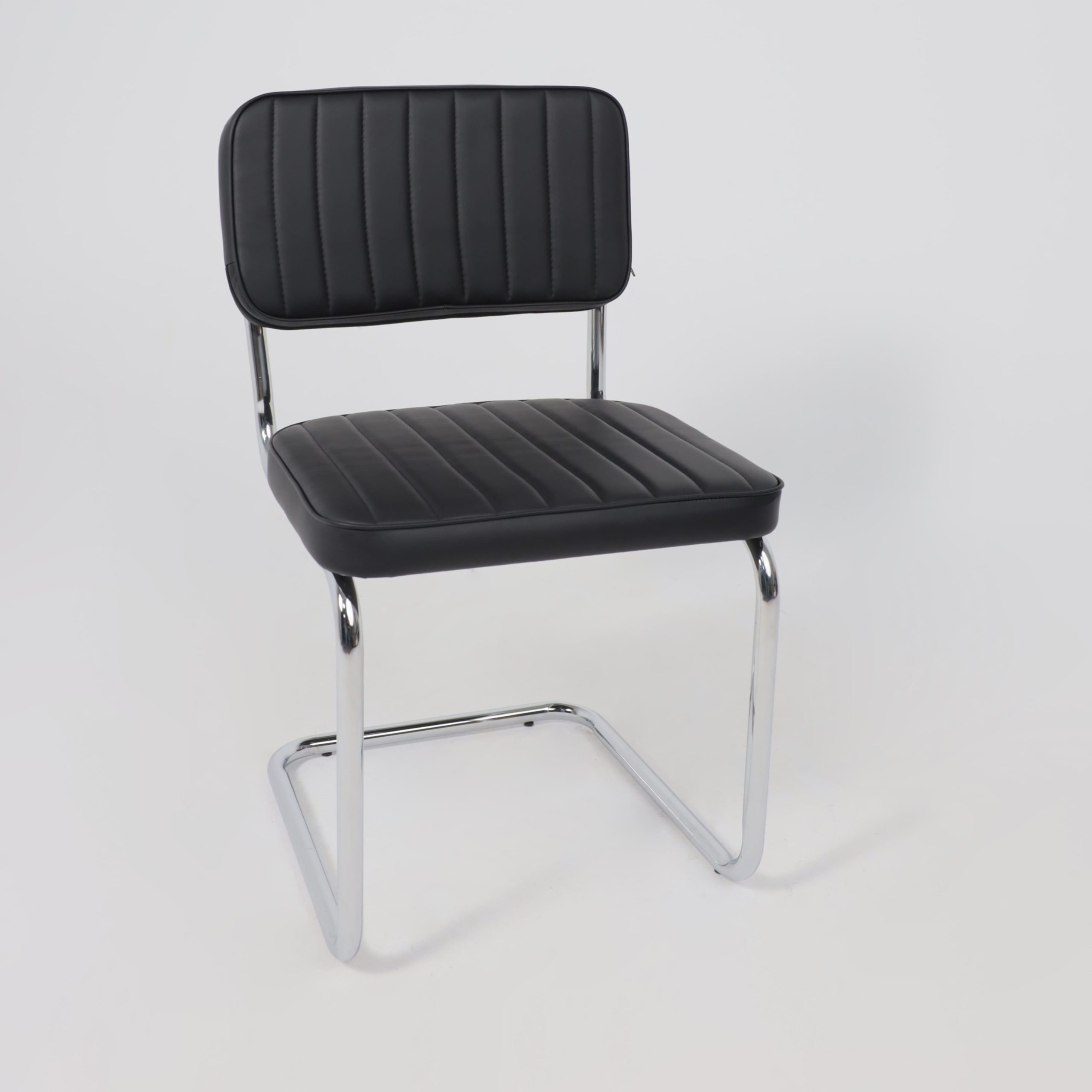 Кресло СЛАВИЯ Люкс, Pegaso черная экокожа/хром