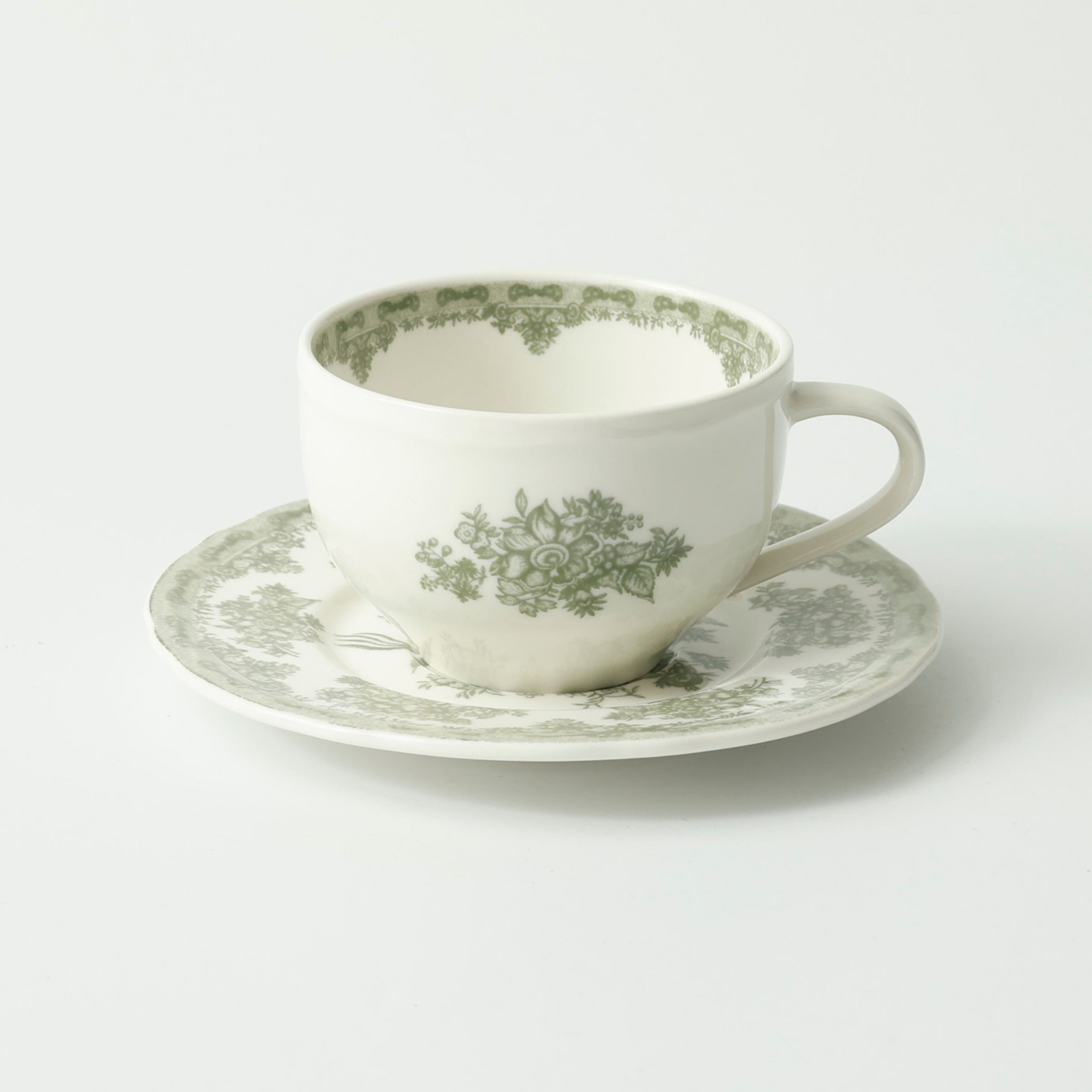 Чайный набор BLOSSOM, керамика, зеленый, кружка 250мл + блюдце