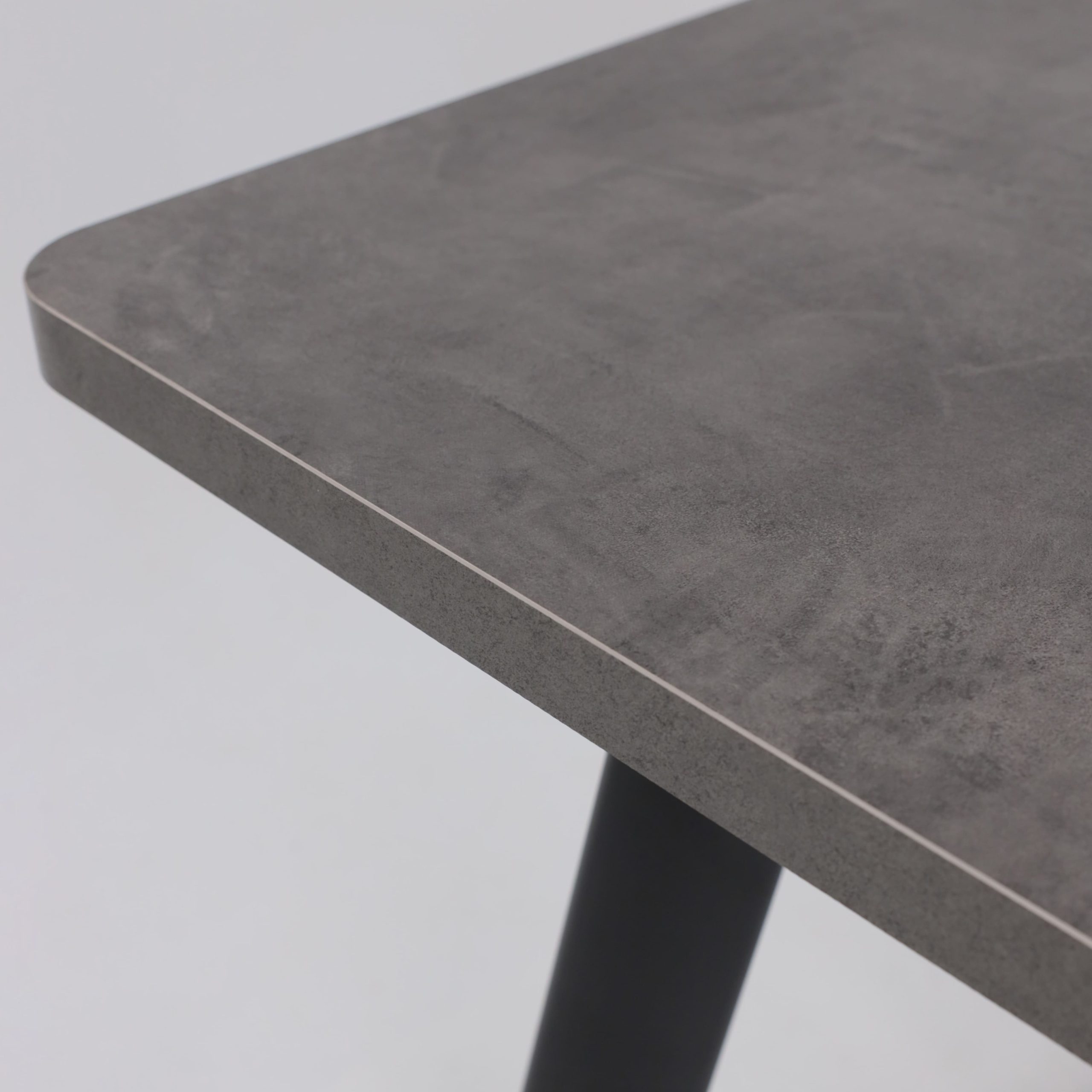 Стол LEON LUX RADIAL-180, раздвижной 180(240)х95, Дымчатая керамика/Чёрный